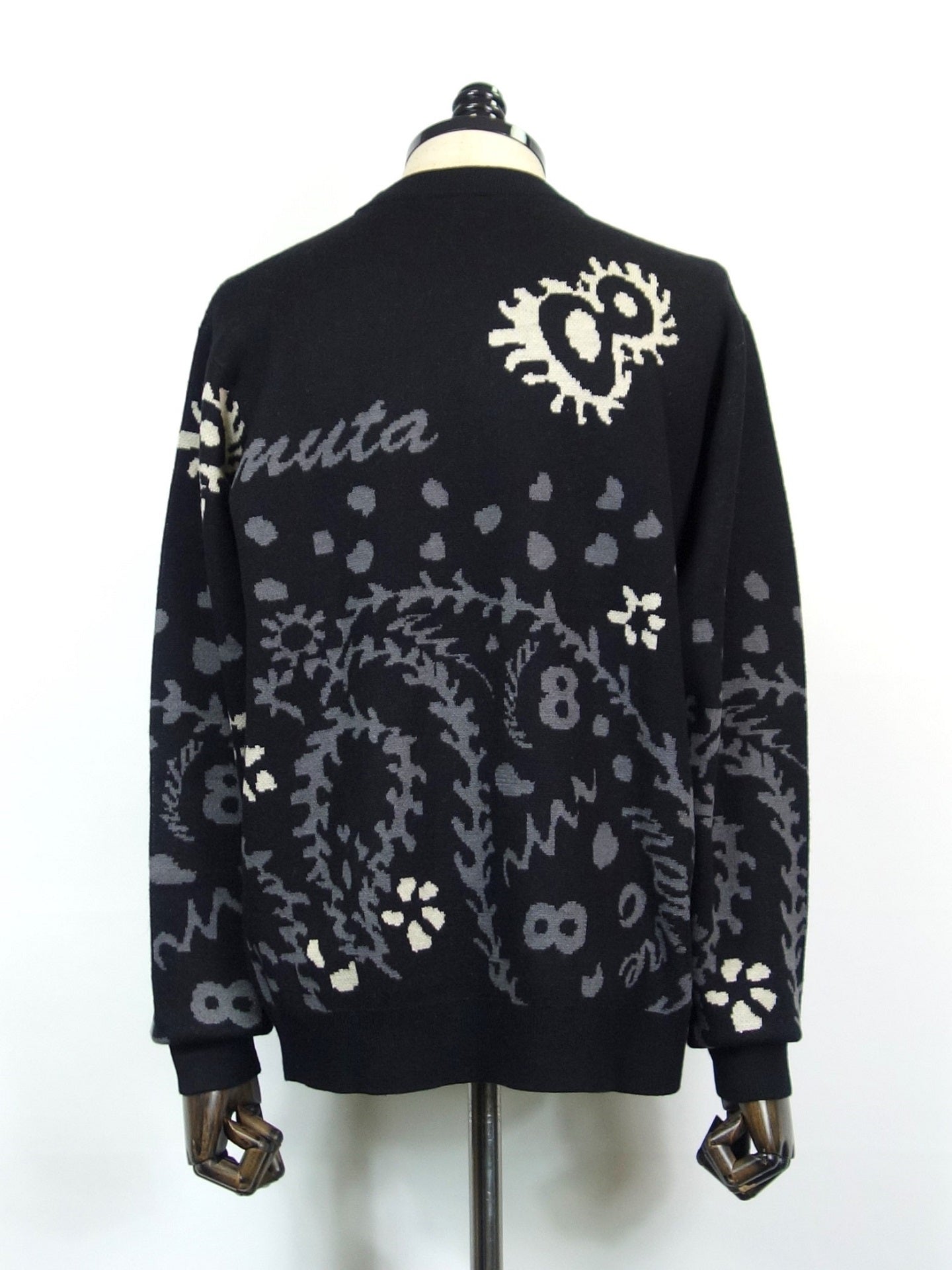 muta MARINE ペイズリー クルーネックセーター MMSK-446385-BK