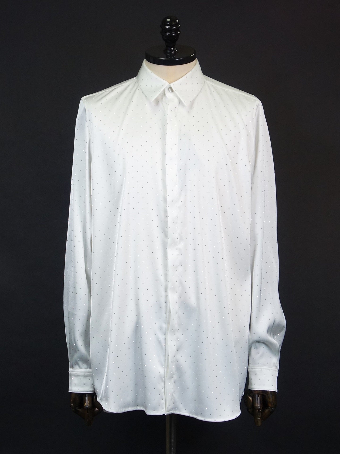 SOS TE NUTO ラインストーンドットサテンシャツ 2516Z04