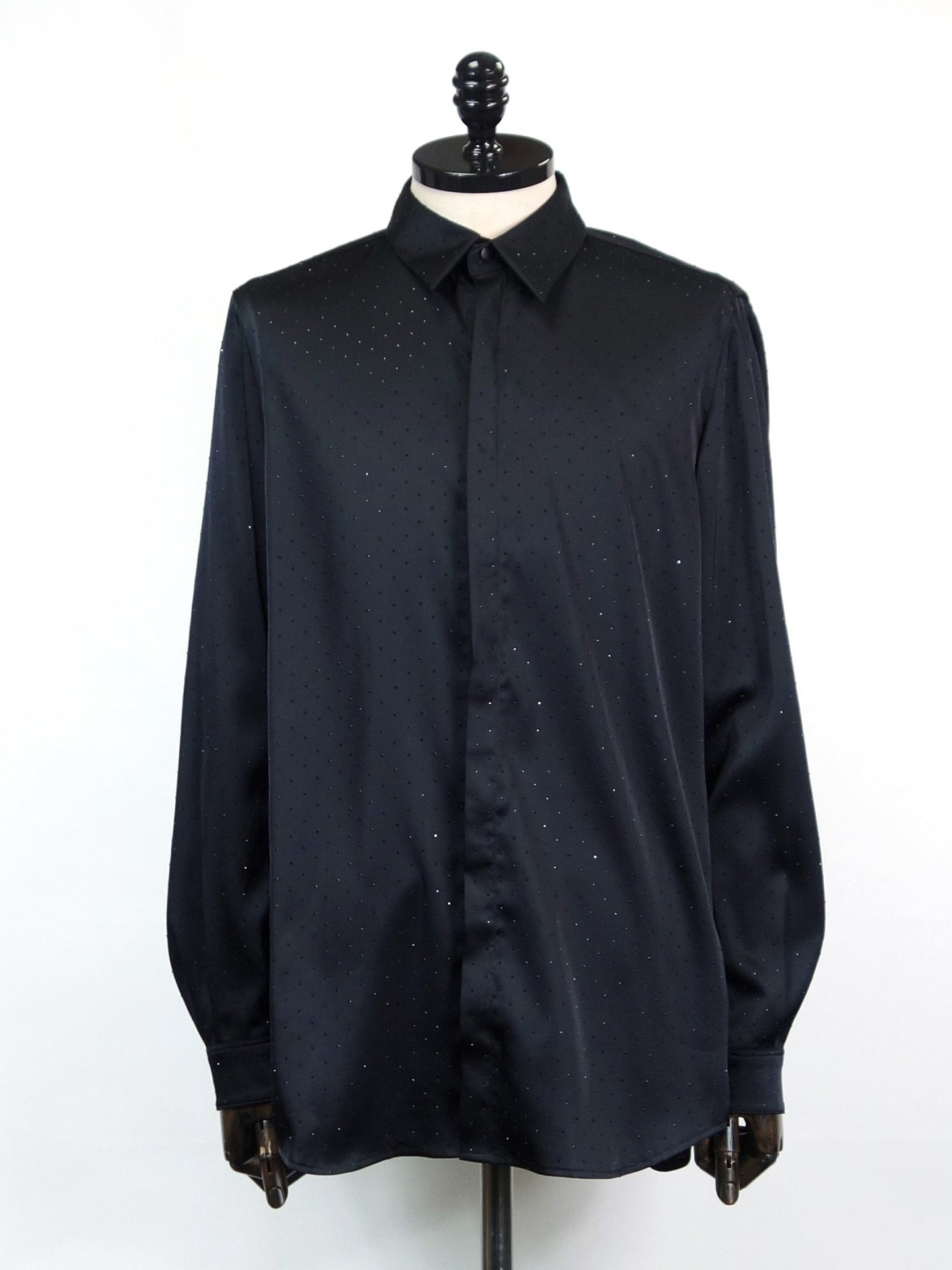 SOS TE NUTO ラインストーンドットサテンシャツ 2516Z05