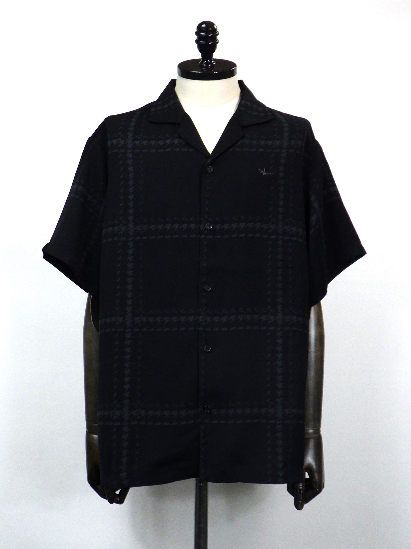 1PIU1UGUALE3 RELAX チェックアロハシャツ USH-25065-BK