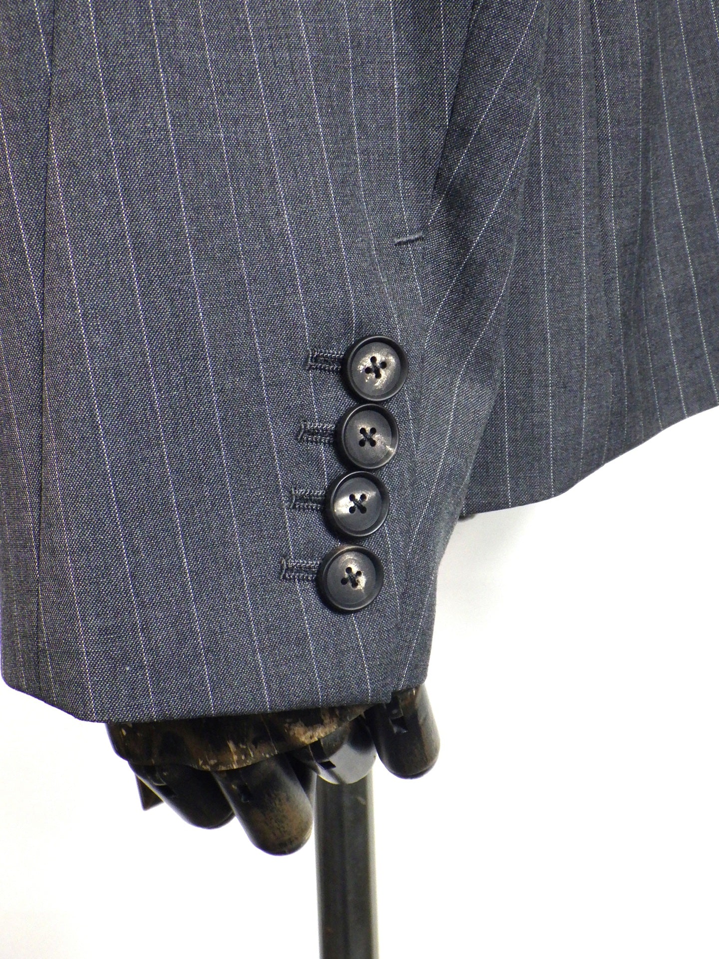 SUBLATIONS STRIPE WOOL DOUBLE BREASTED JACKET.16 S161709-GRY
