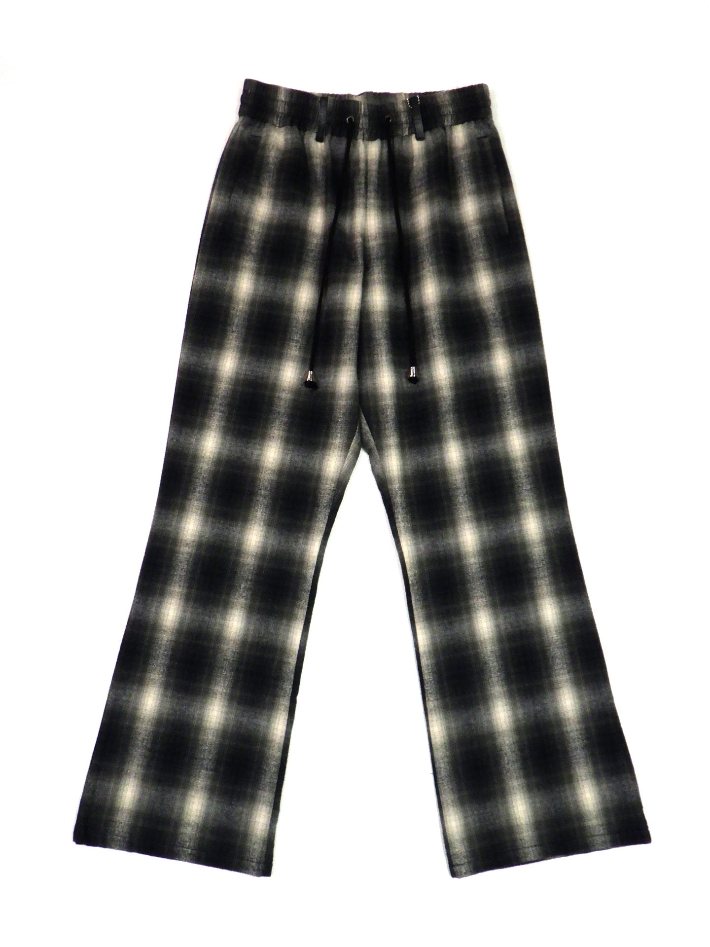 el conductorH チェックフランネルフレアトラウザーズ PD25MP01-BK