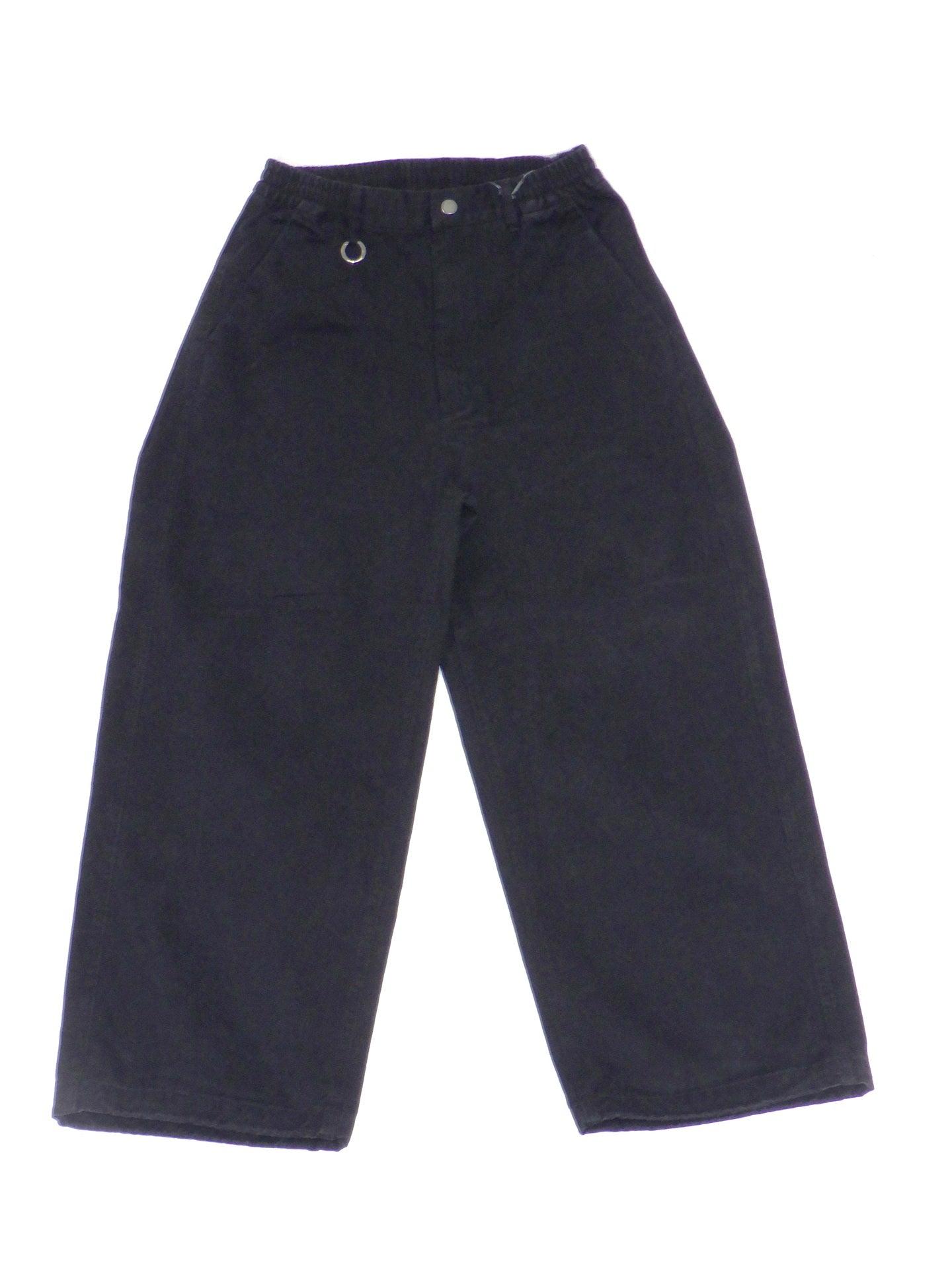 SUPERTHANKS Pigment dyed side-tuck wide trousers ST263PT02A-BK