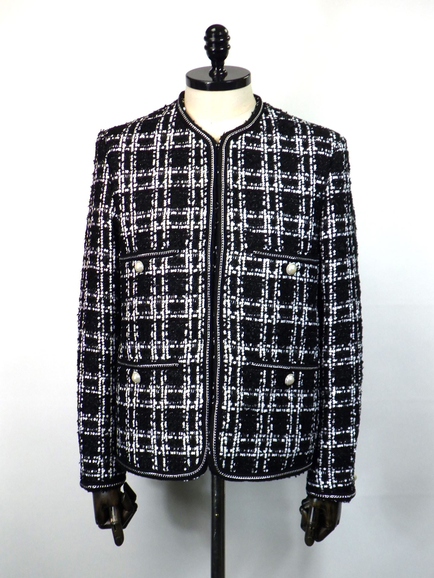 NOWL スパンコールツイードノーカラージャケット 2523002NZ