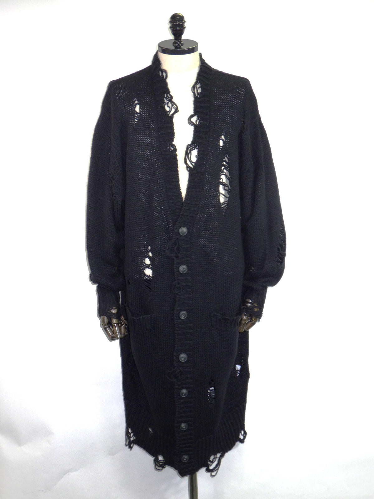 KAMIYA Damaged Low Gauge Long Cardigan G17CD077