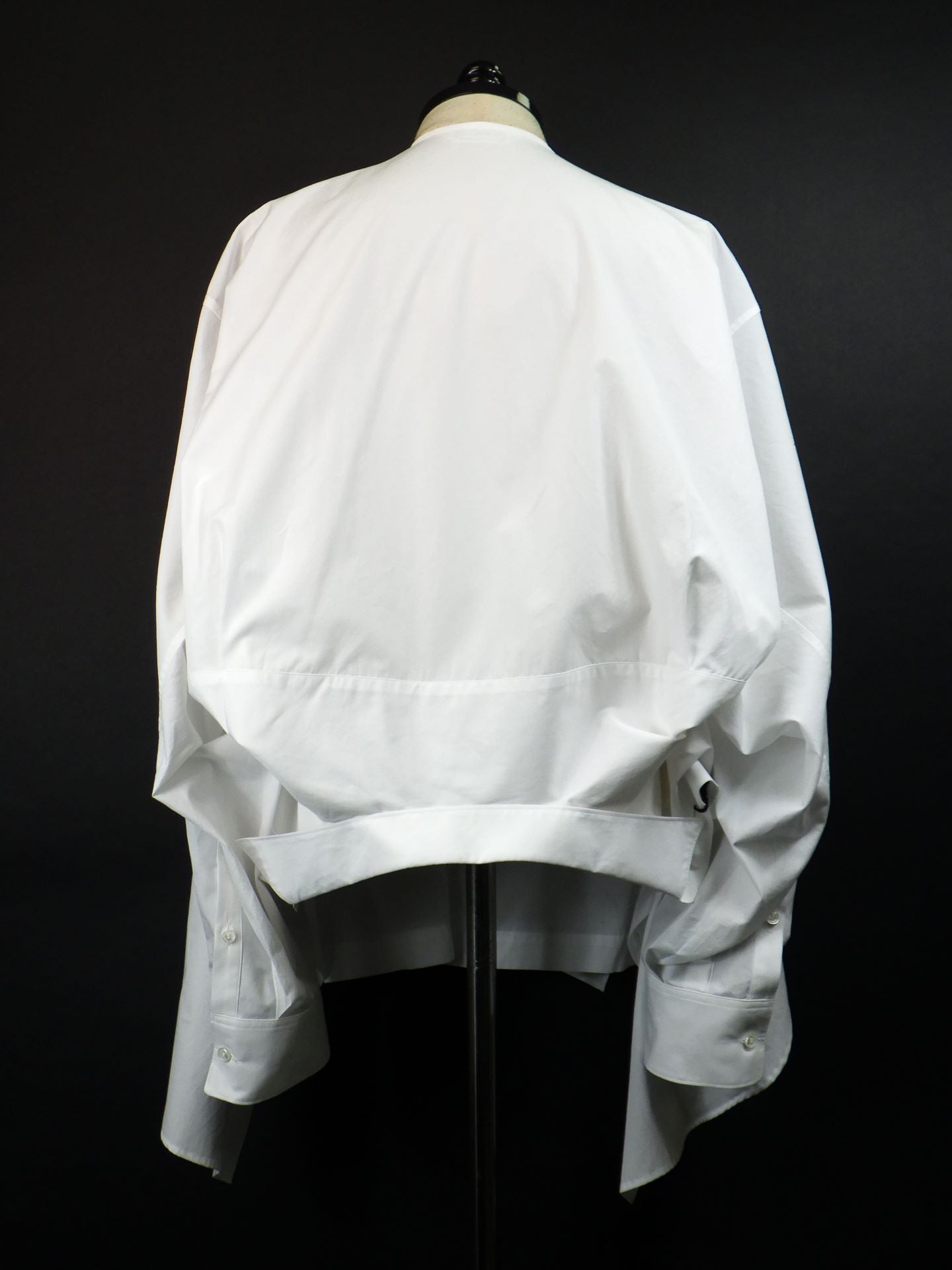 beautiful people ダブルエンドフィンクスストライプラッフルシャツ 1545106006-WH