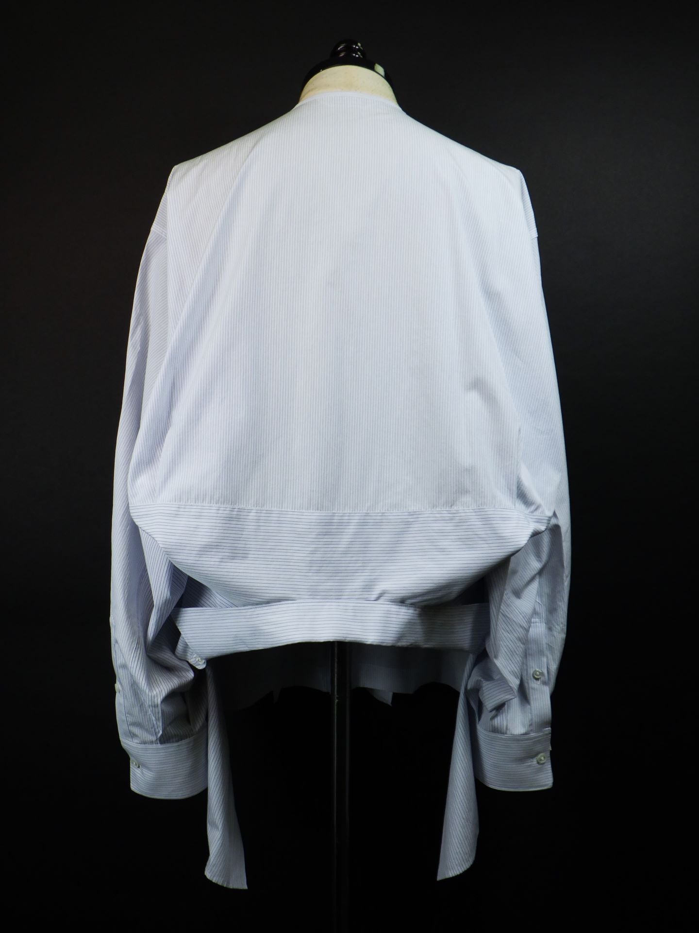 beautiful people ダブルエンドフィンクスストライプラッフルシャツ 1545106006-BL