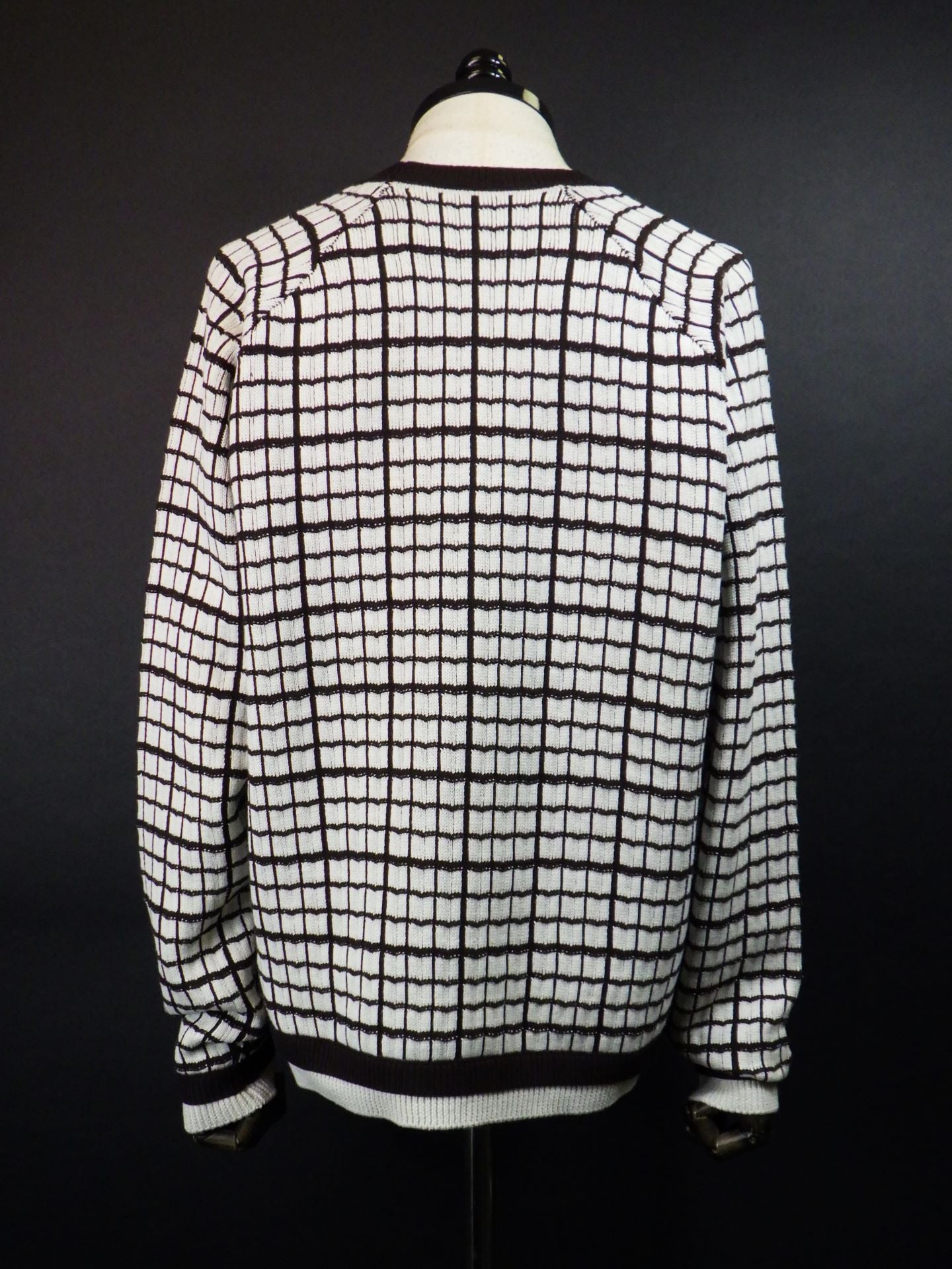 SUPERTHANKS グラフチェックニットクルーネックセーター ST253KT01-CR×BR