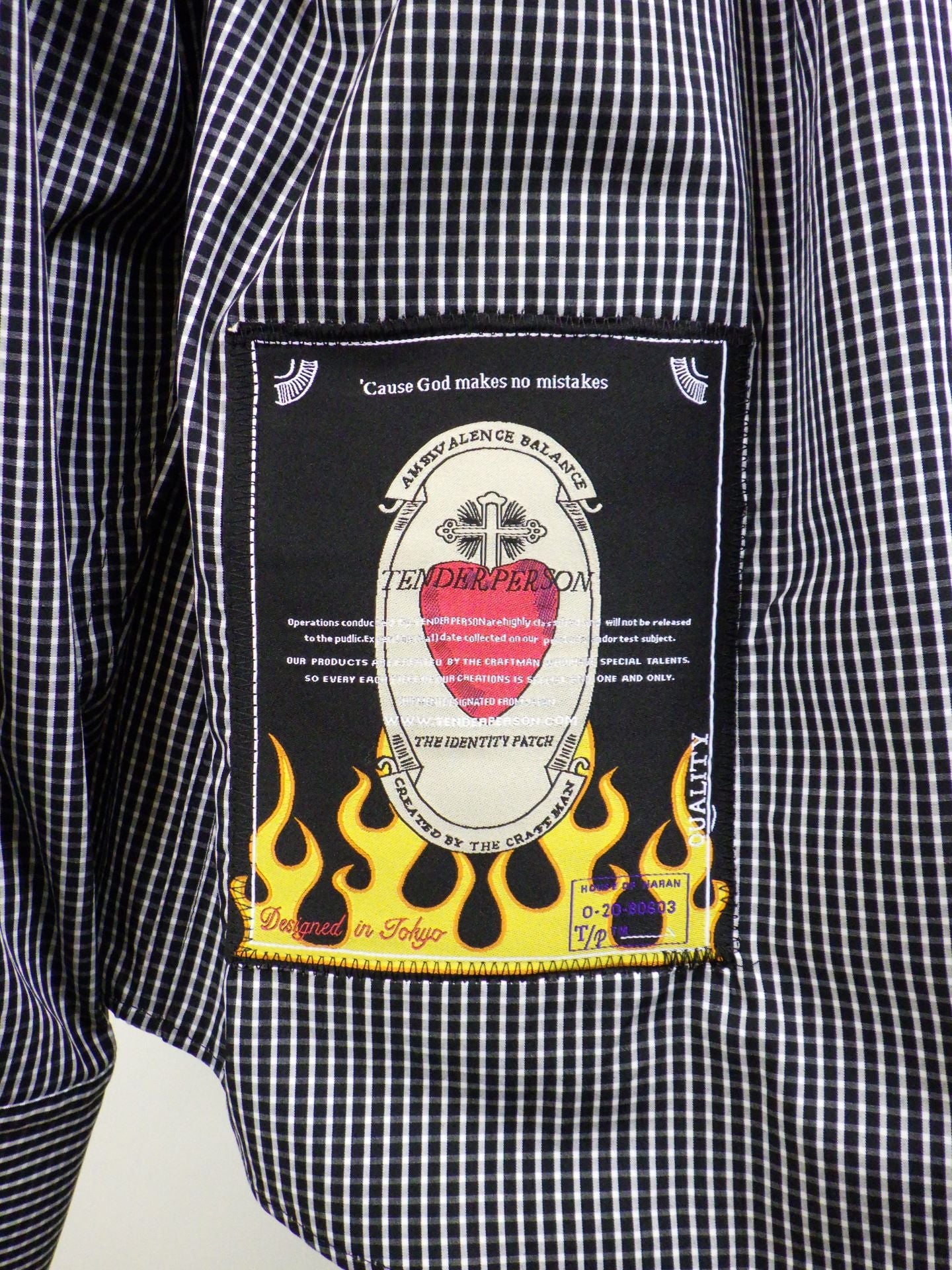 TENDER PERSON ローズチェック4ポケットシャツ SLIT-4209-BK