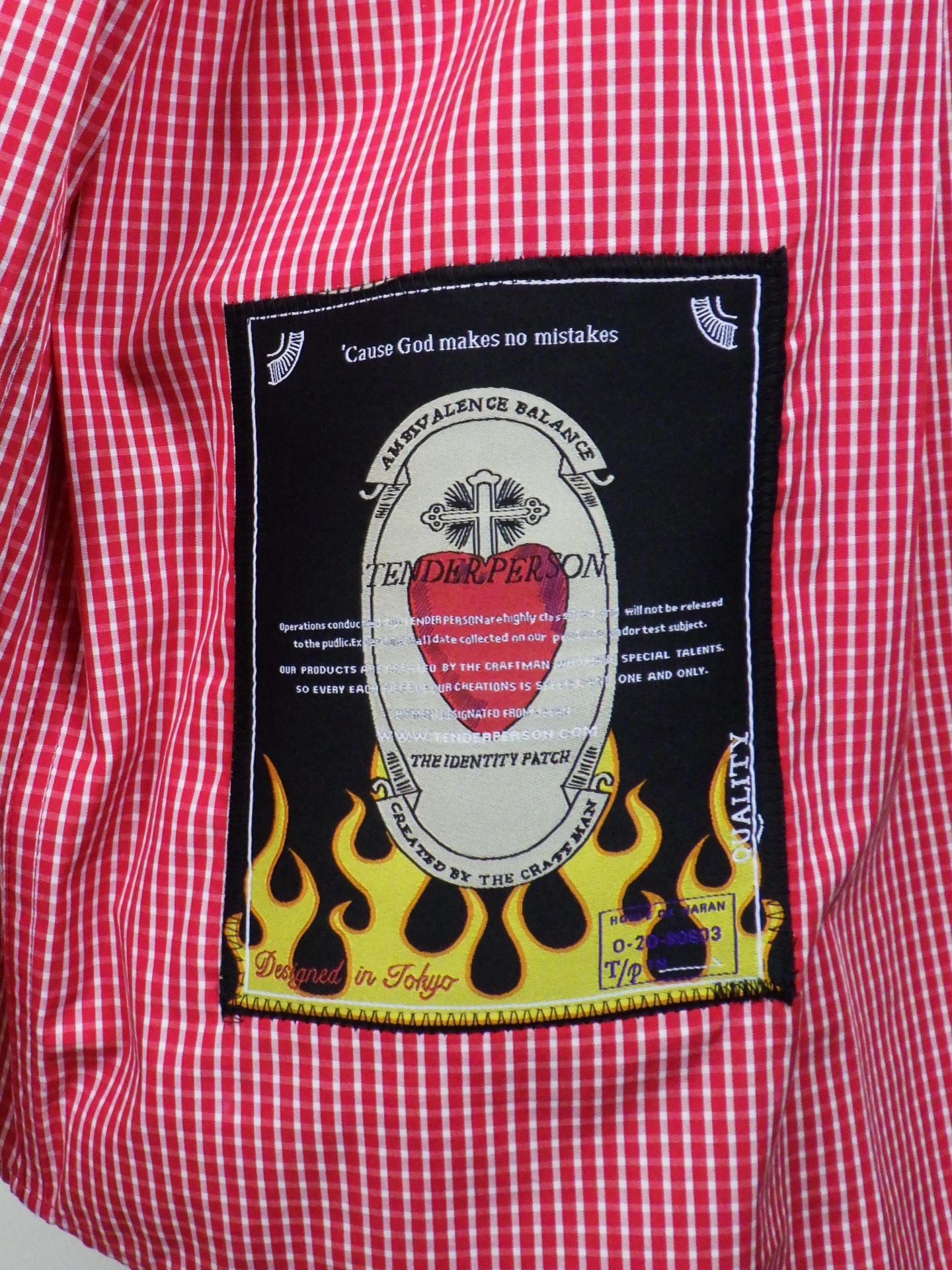 TENDER PERSON ローズチェック4ポケットシャツ SLIT-4209-RED