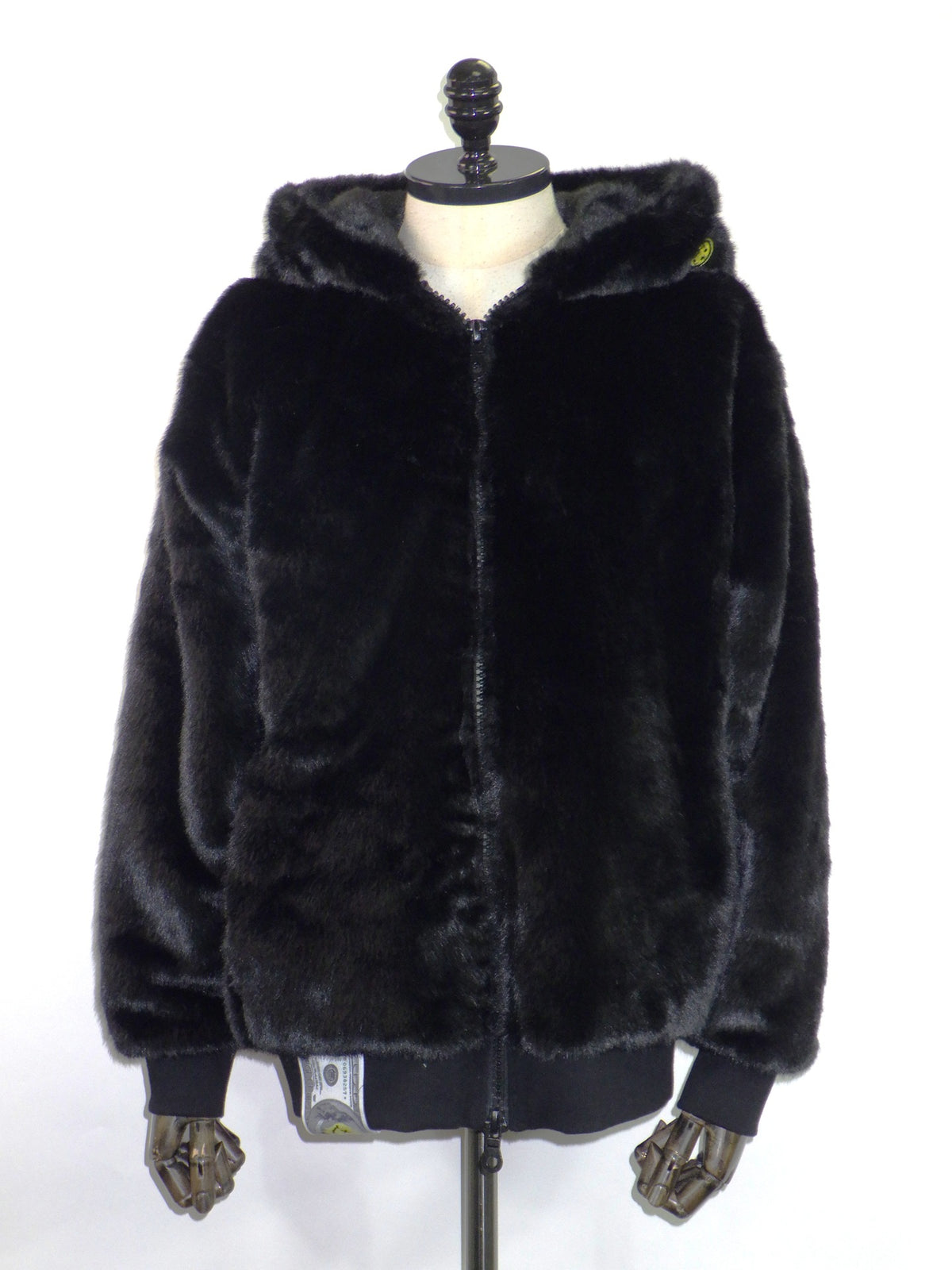 STUDMUFFIN エコファー ドリップピースロゴビックプリントビックジップオーバーシルエットパーカー 624-09220-BK