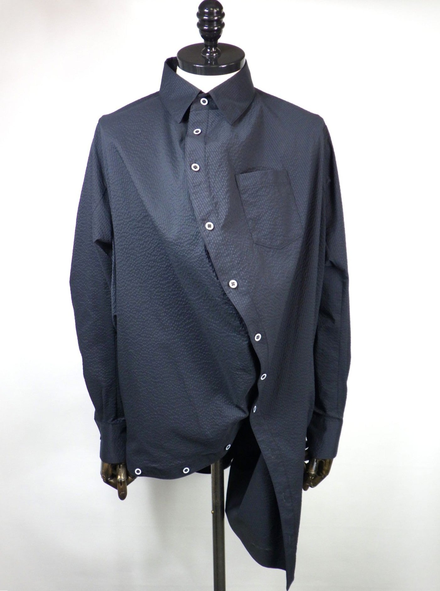 ANREALAGE ボールシアサッカーシャツ AZ261CW1107-BK