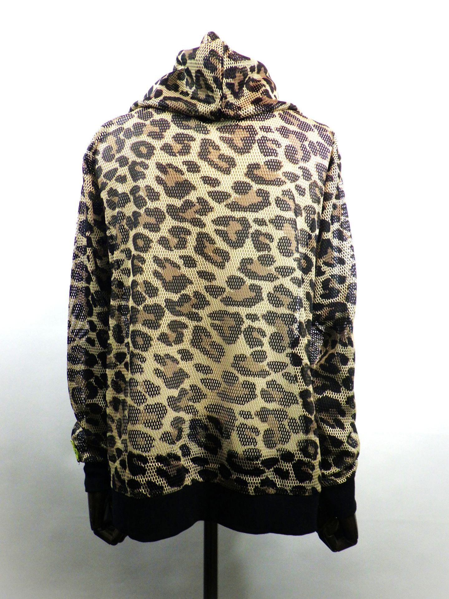 STUD MUFFIN レオパードメッシュ スマイリーパッチ ジップパーカー 614-02864