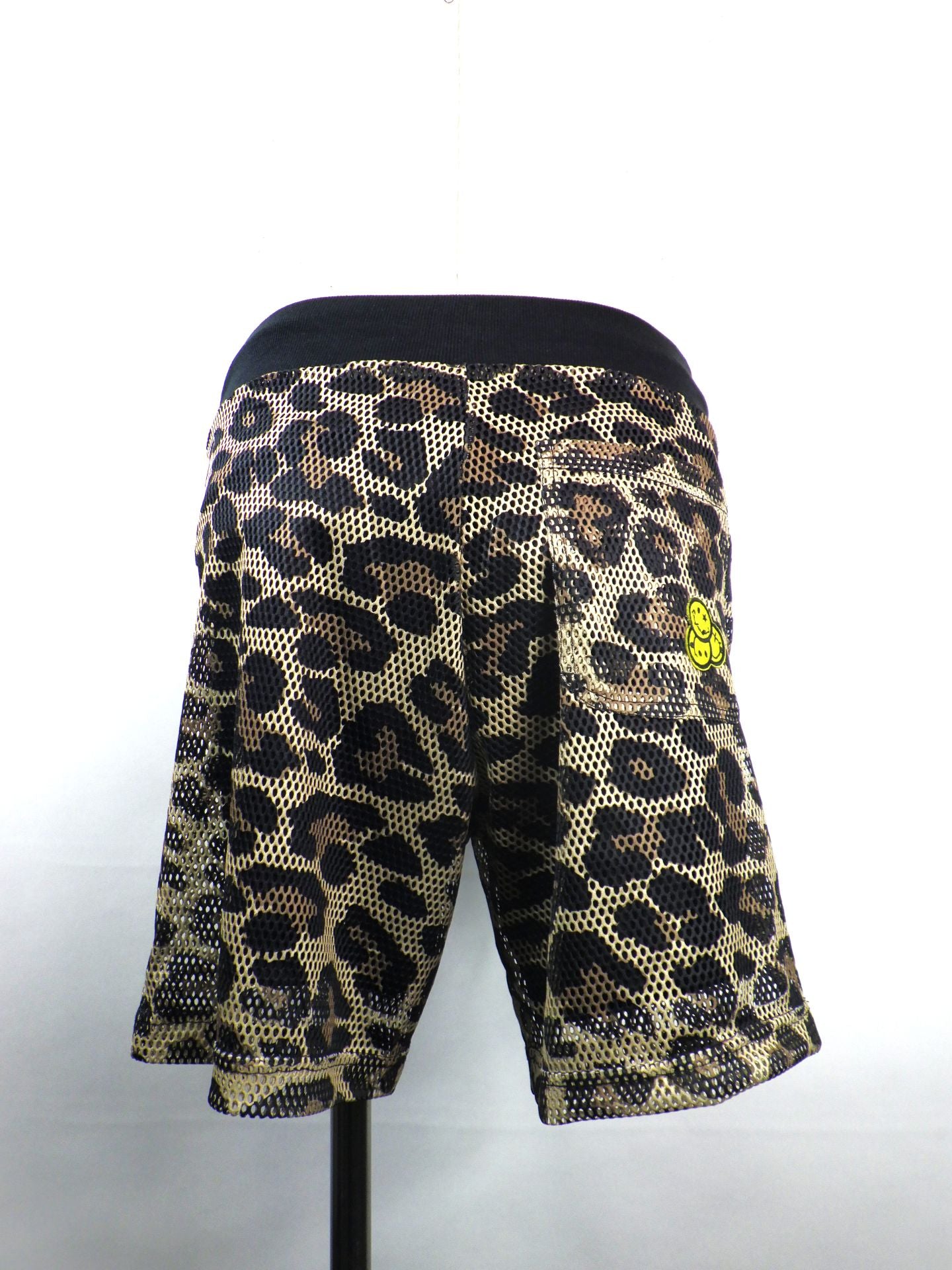 STUD MUFFIN レオパードメッシュ スマイリーパッチ ショートパンツ 614-06289