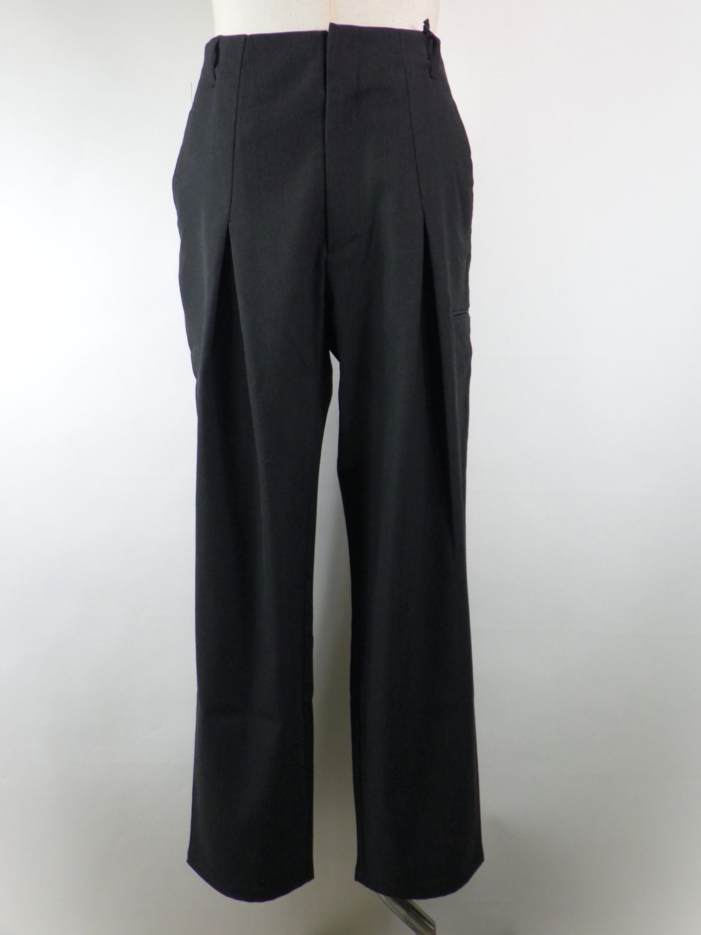 1PIU1UGUALE3 RELAX リネンブレンドディープタックワイドパンツ USB-26008-BK