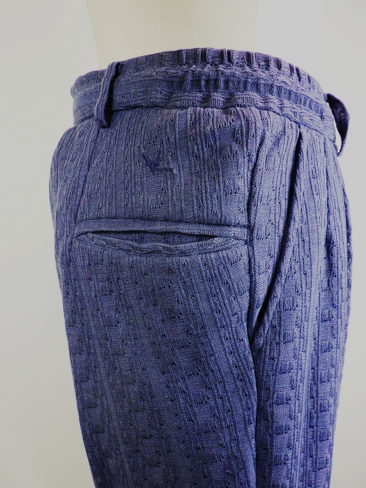 1PIU1UGUALE3 RELAX リネンブレンドジャガードスラックス USB-26025-BL