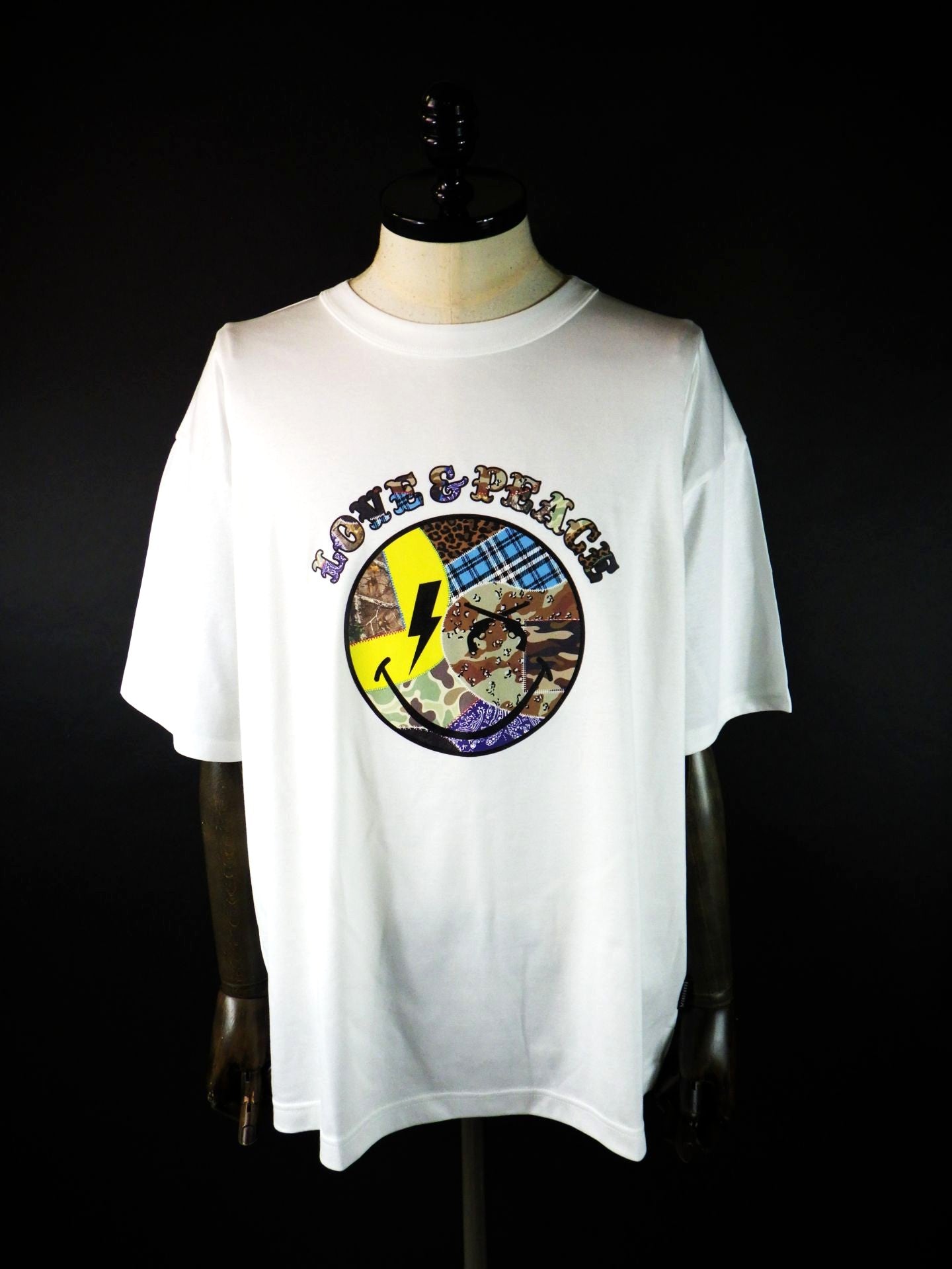 roarguns パッチワークスマイルT-シャツ 26WGT-04-WH