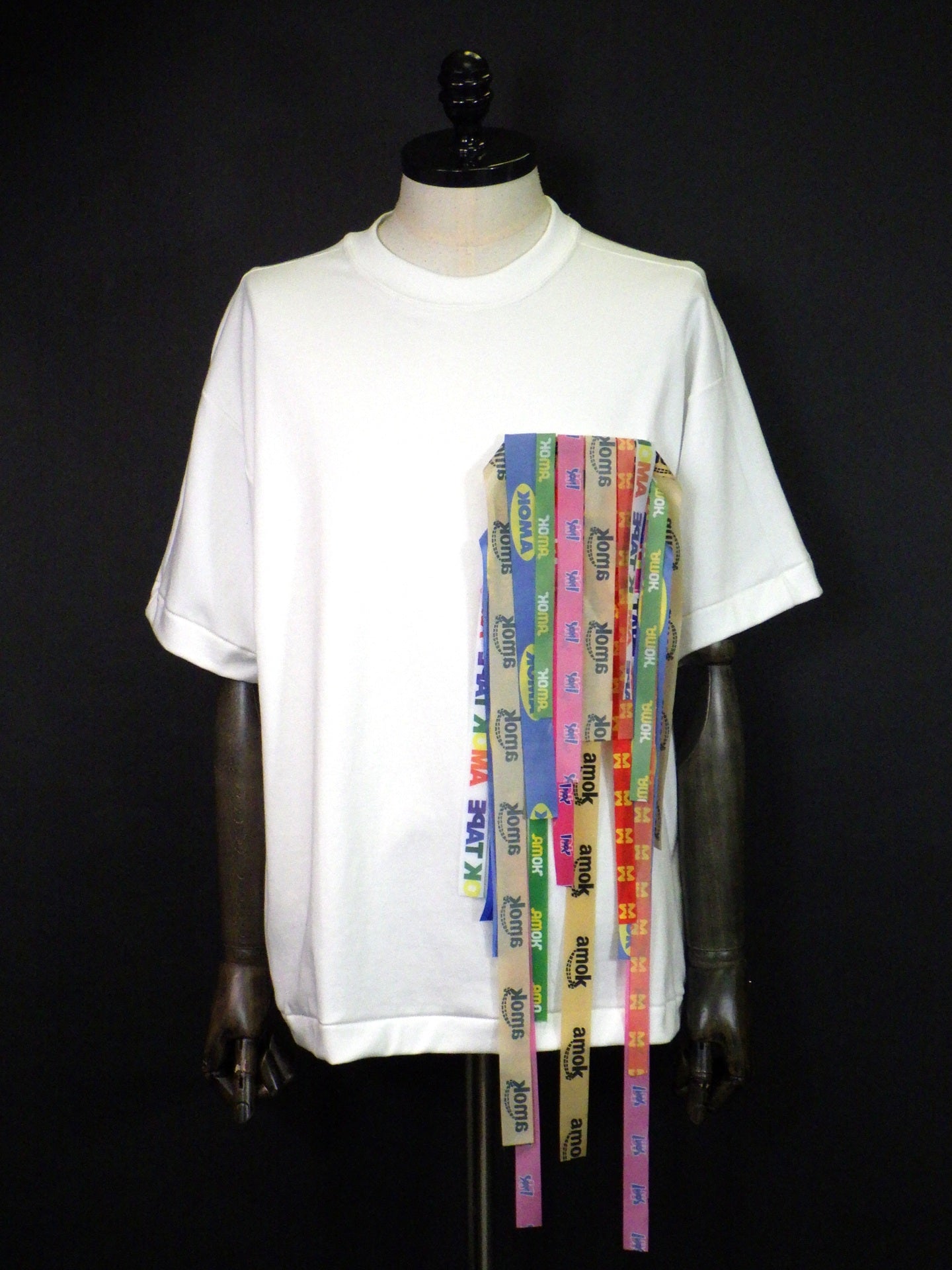amok テープウェーヴィングTEE 261011-WHT