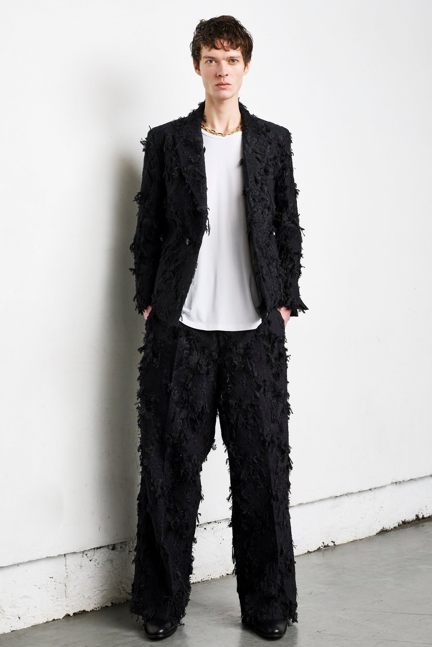 NOWL フラワーカットジャガードワイドパンツ 2515002NZ