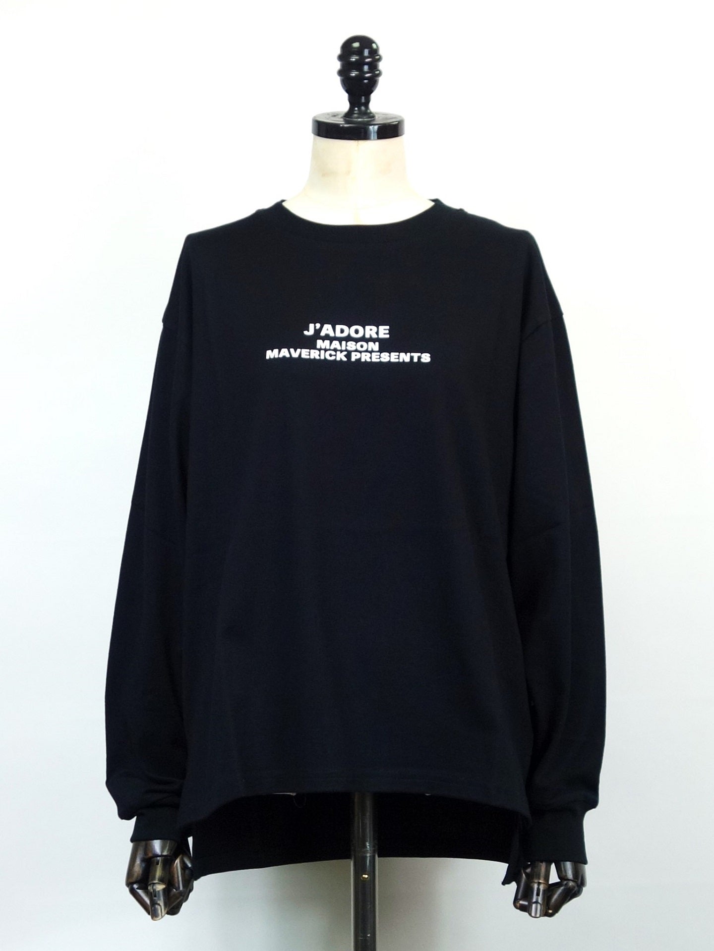 MAISON　MAVERICK PRESENT(メゾンマヴェリックプレゼンツ) J'ADOREプリントロングスリーブTシャツ(黒)　MM5064-BK