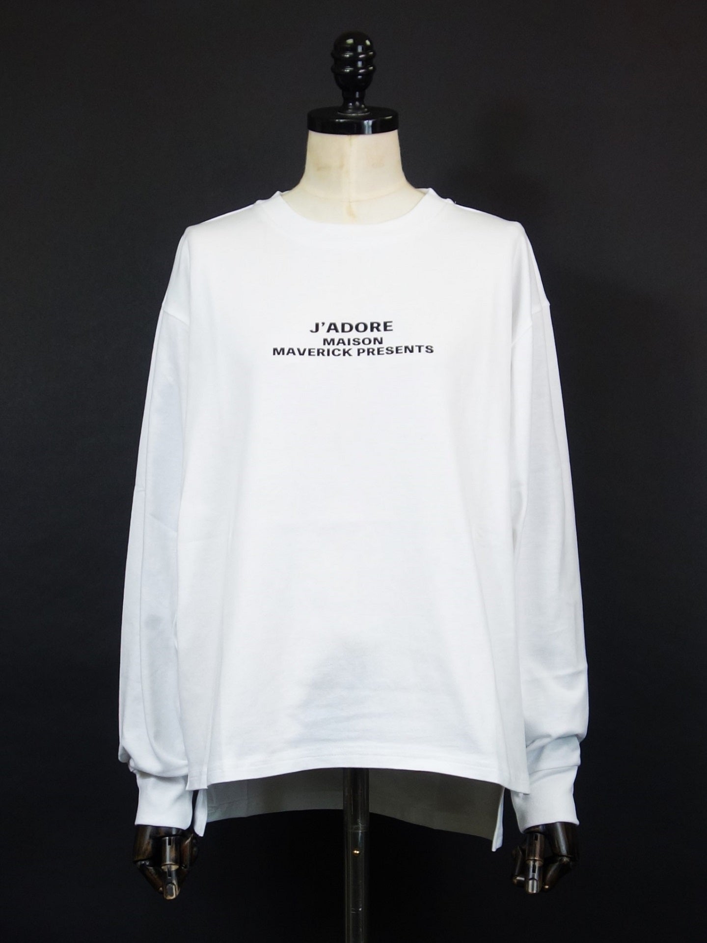 MAISON　MAVERICK PRESENT(メゾンマヴェリックプレゼンツ) J'ADOREプリントロングスリーブTシャツ(白)　MM5064-WH