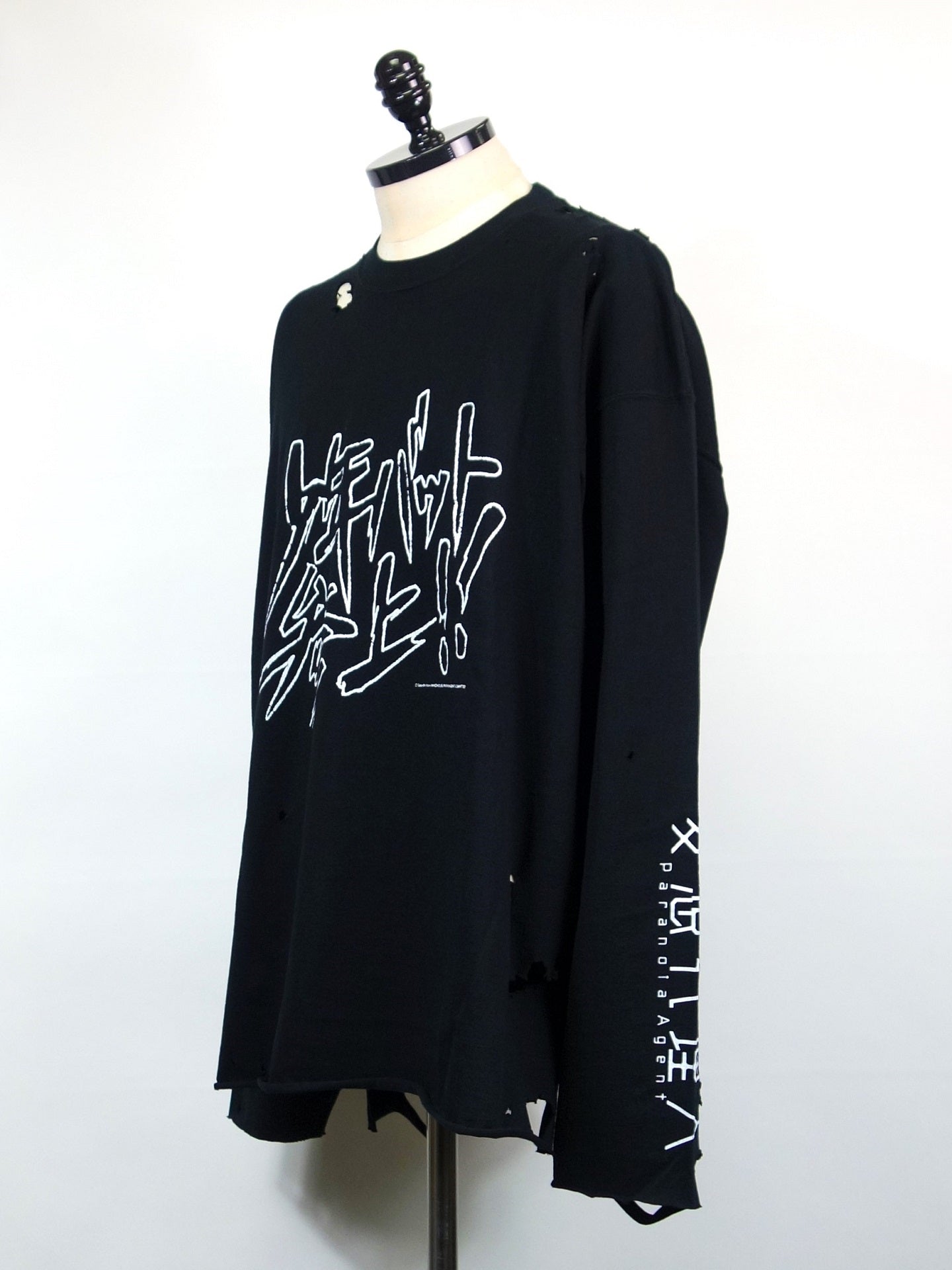 SEVESKIG(セブシグ)　ビンテージロングスリーブTシャツver.少年バット(黒)　CT-SV-NYA-1006-BK