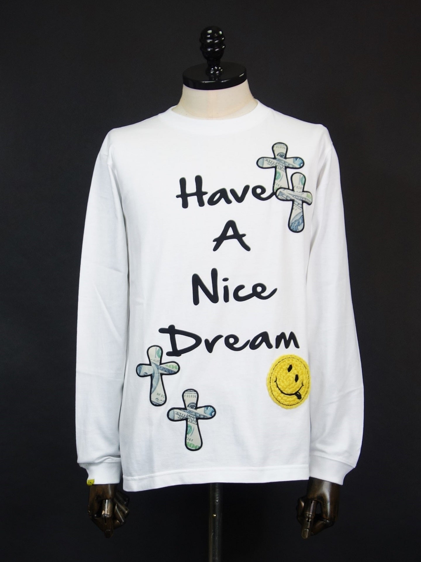 STUD MUFFIN 　HAVE A NICE DREAM ドルクロスパッチロング Tシャツ　514-02777-WH