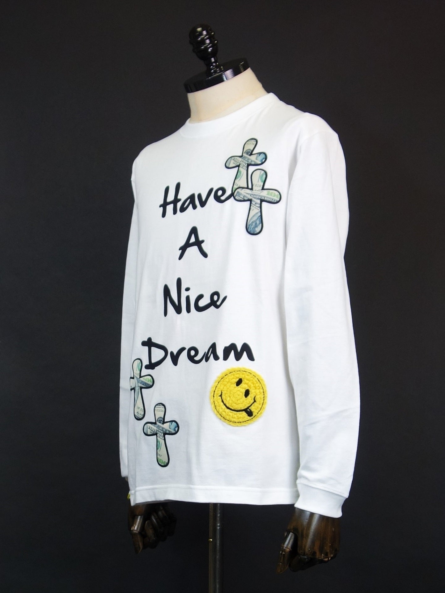 STUD MUFFIN 　HAVE A NICE DREAM ドルクロスパッチロング Tシャツ　514-02777-WH