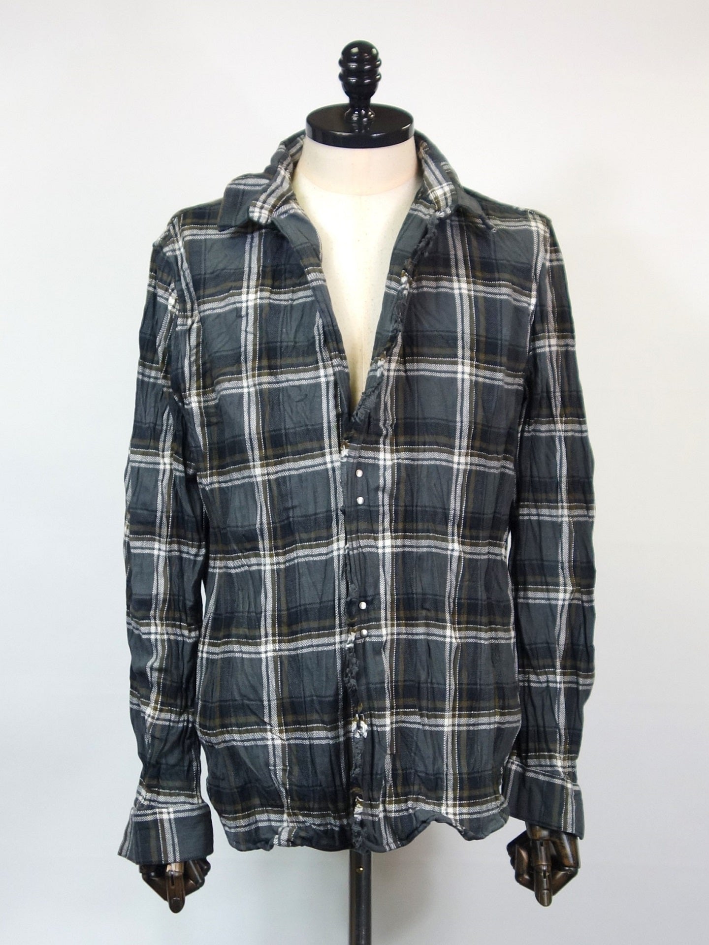 wjk　2hook check shirt　4481ch88f-BK