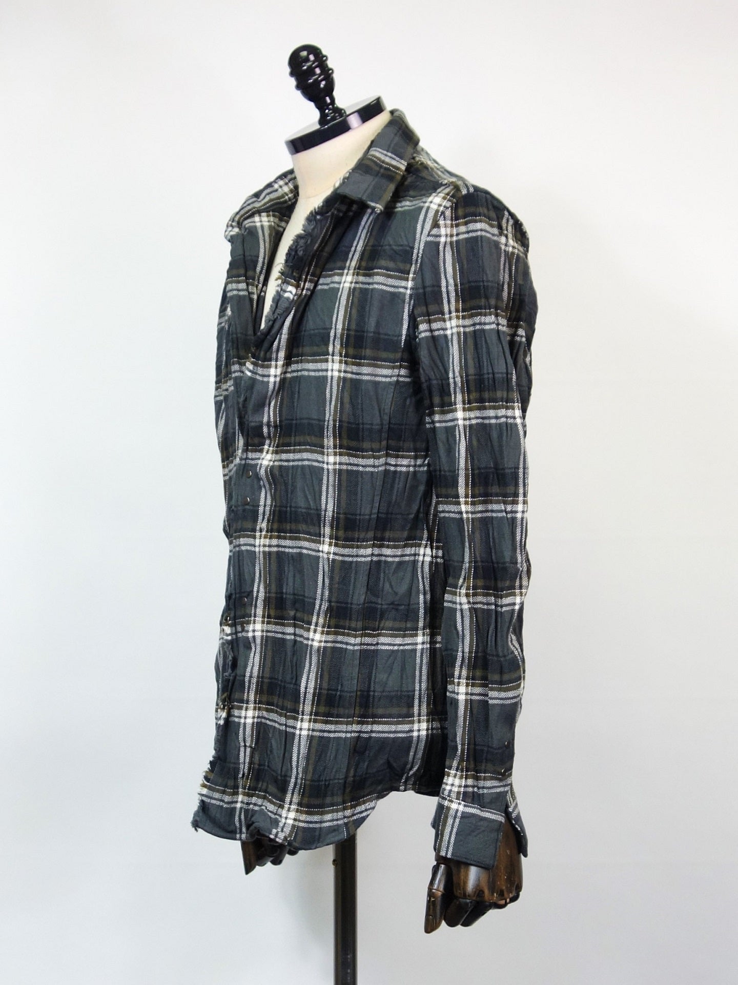 wjk　2hook check shirt　4481ch88f-BK