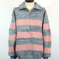 SUPERTHANKS　Glitter mix half zip border knit　ST251KT02-GRYMIX