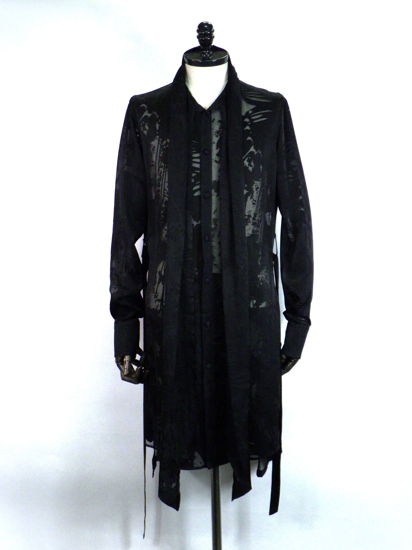 kiryuyrik　Shadow Butterly Opal Stoal Flare Shirt　KV-22SSHB21-903-BK