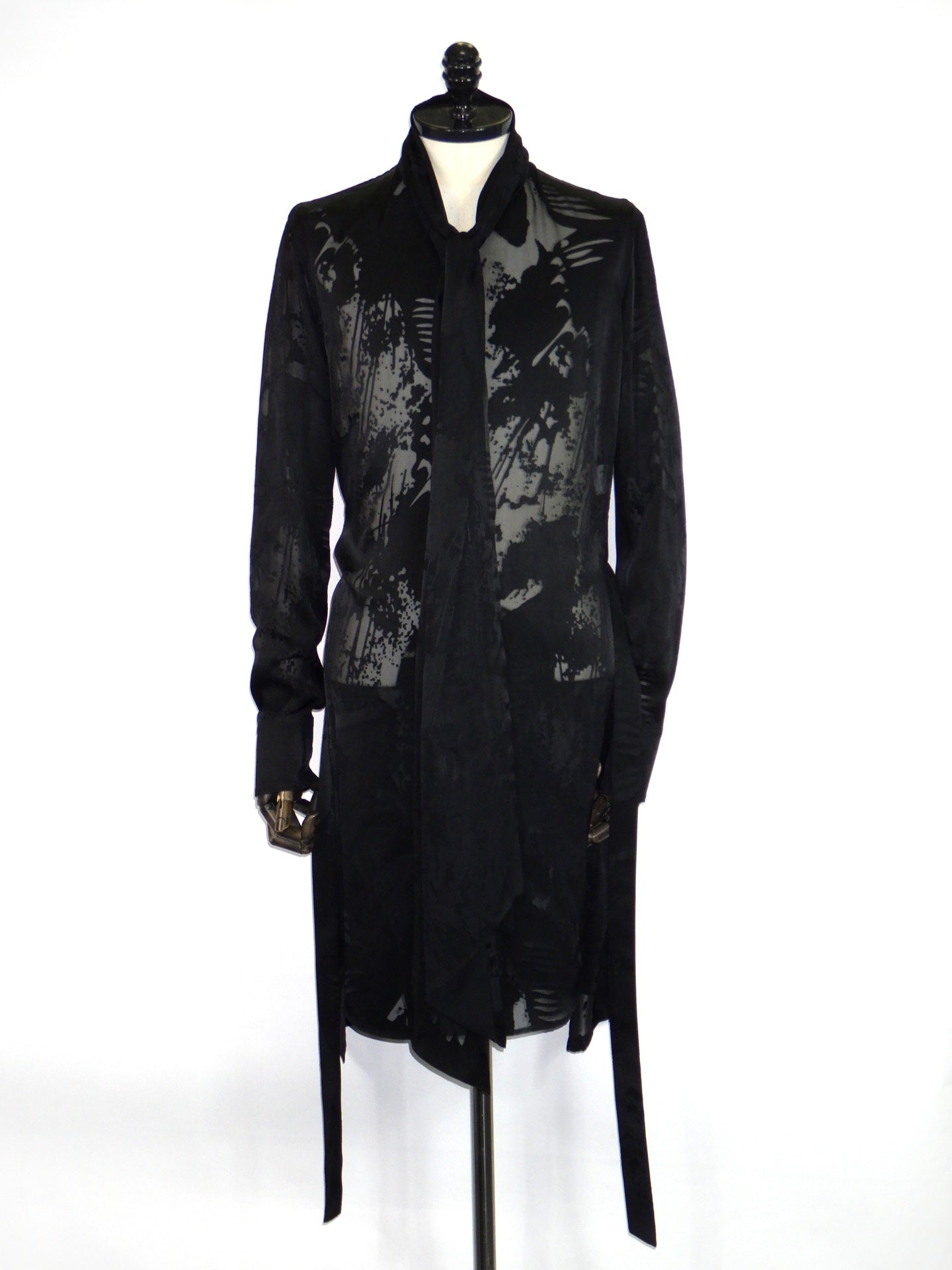 kiryuyrik　Shadow Butterly Opal Stoal Flare Shirt　KV-22SSHB21-903-BK