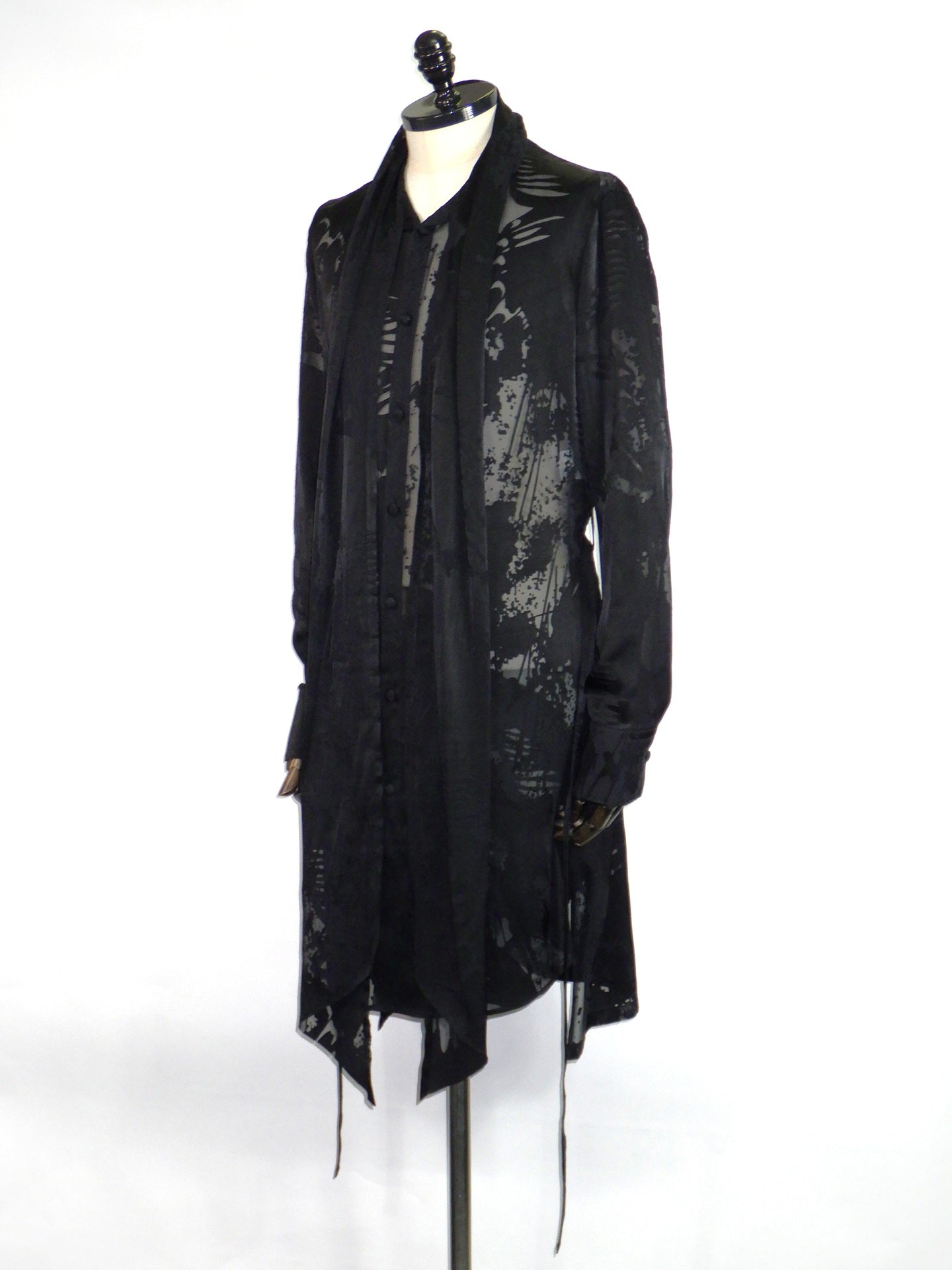 kiryuyrik　Shadow Butterly Opal Stoal Flare Shirt　KV-22SSHB21-903-BK