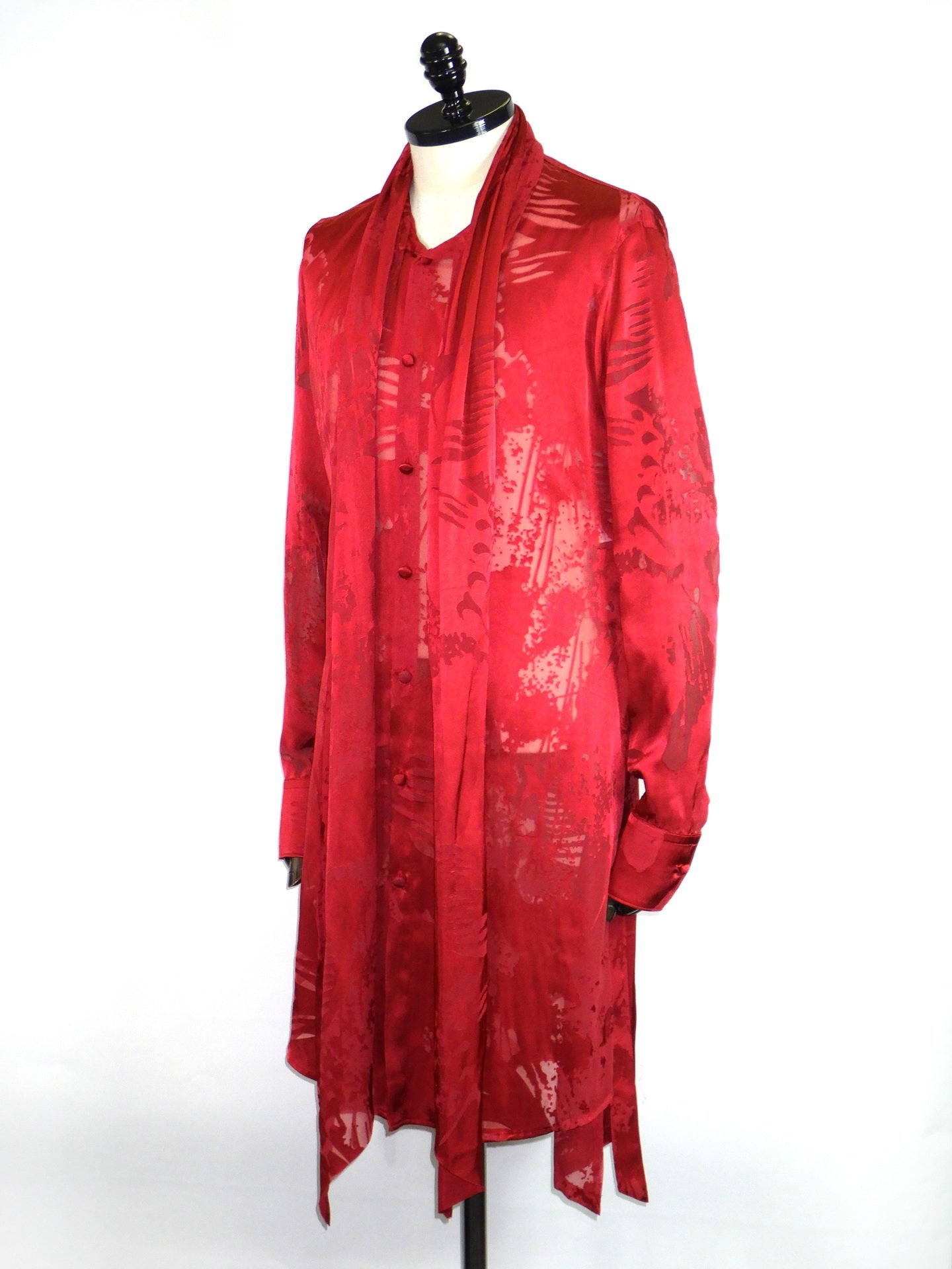 kiryuyrik　Shadow Butterly Opal Stoal Flare Shirt　KV-22SSHB21-903-RED