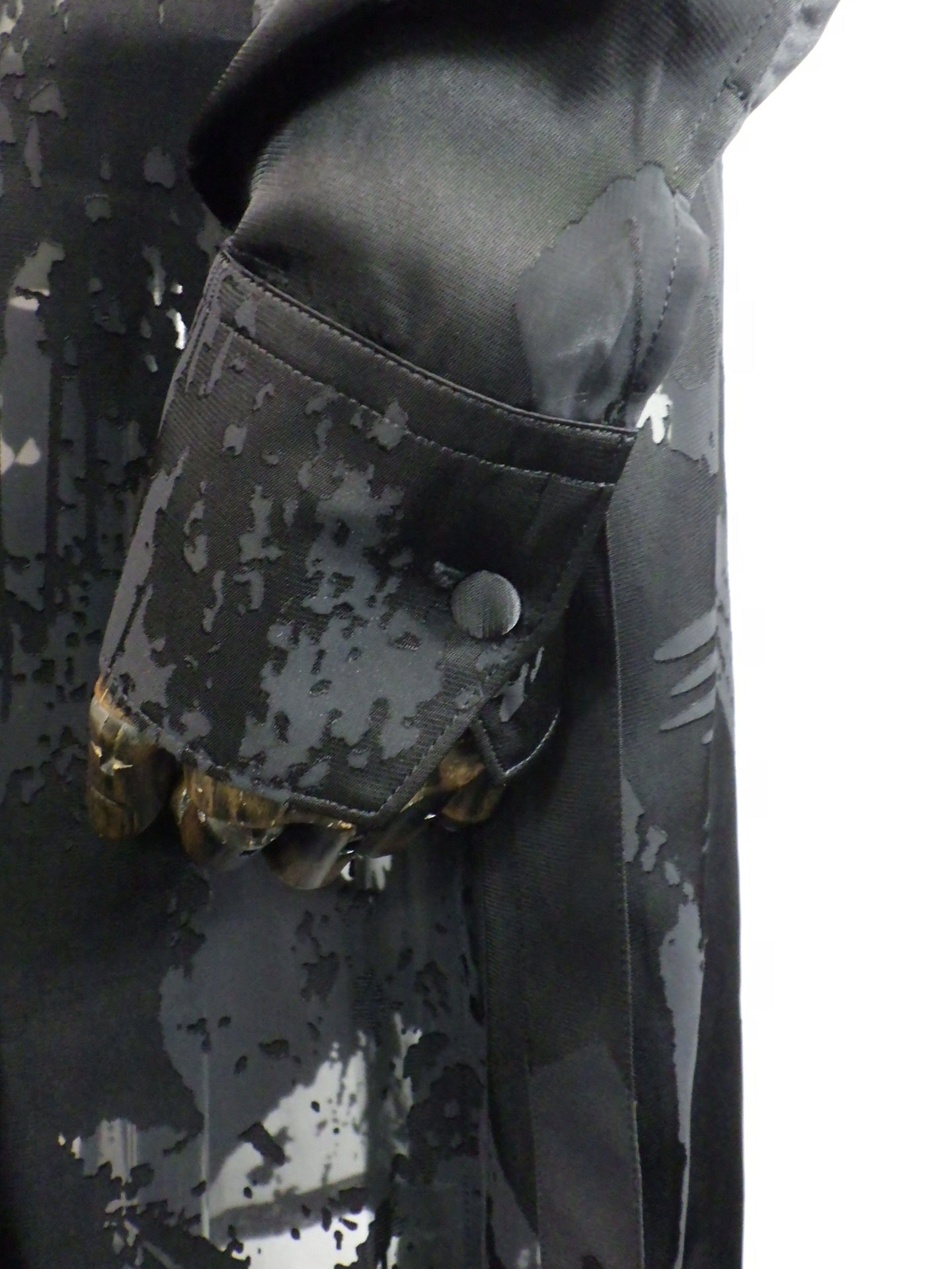 kiryuyrik　Shadow Butterly Opal Stoal Flare Shirt　KV-22SSHB21-903-BK