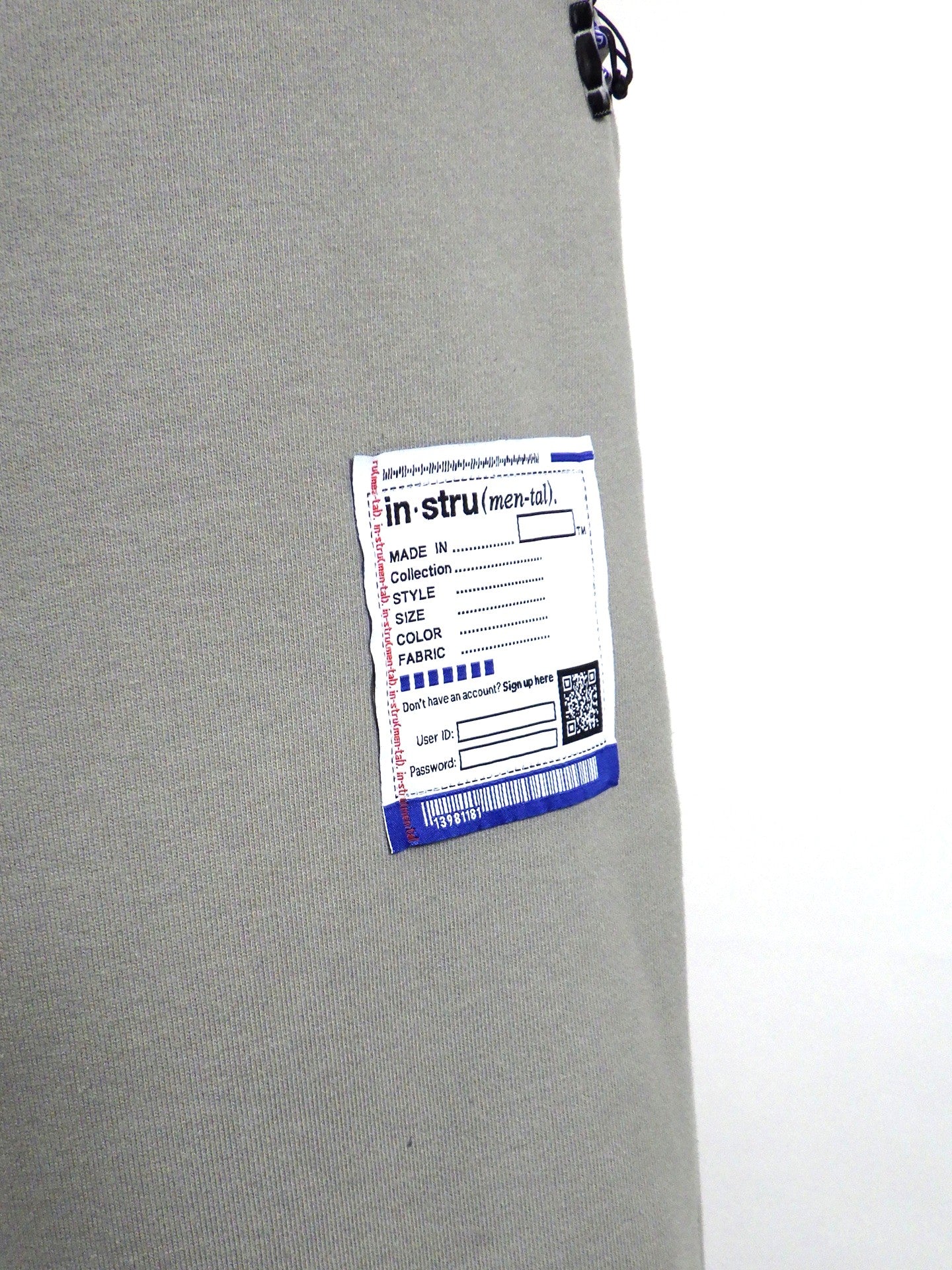 in・stru(men-tal).　HEAVY WEIGHT FRENCH TERRY PANTS　I17PT534-LT.GY