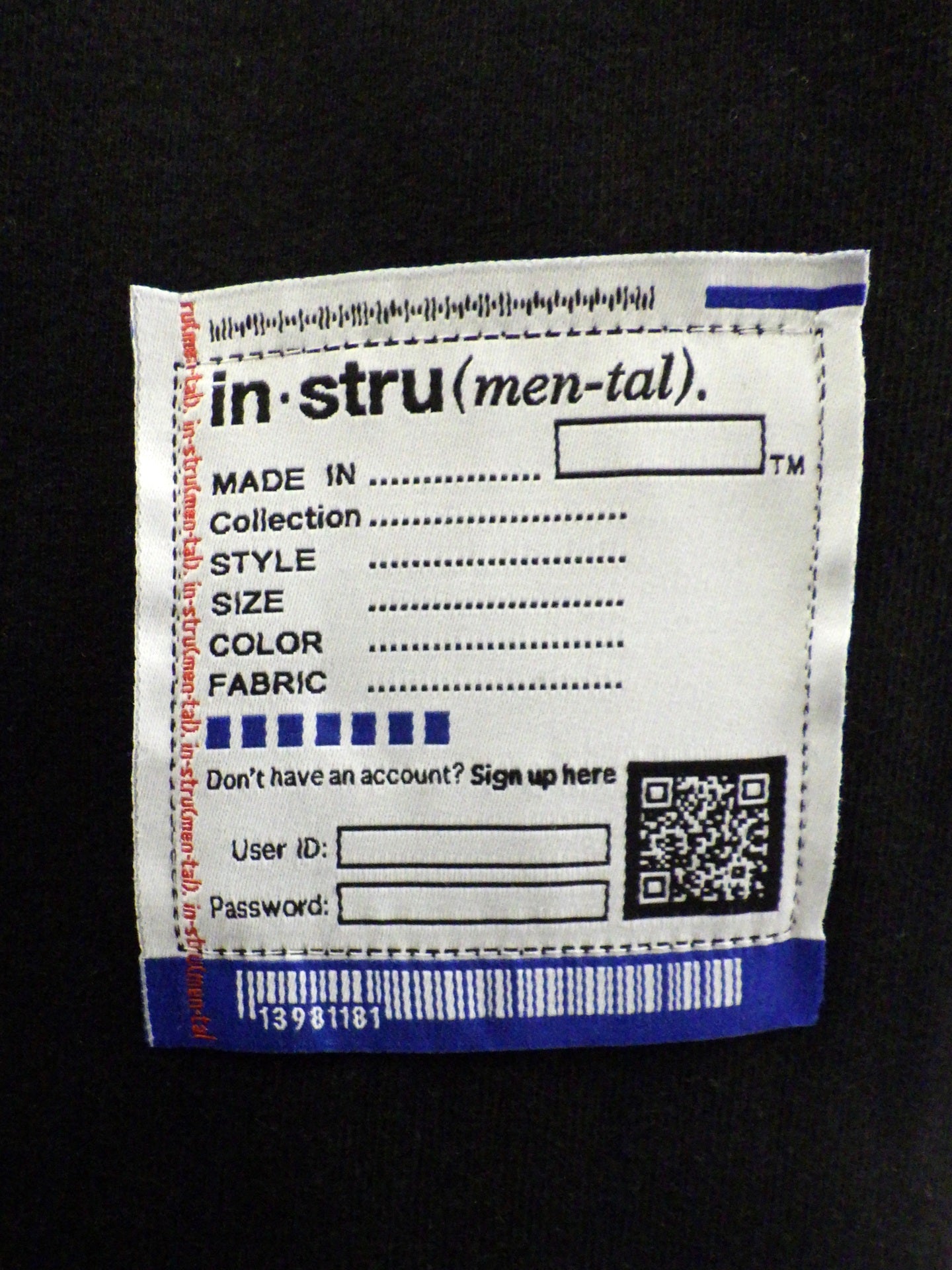 in・stru(men-tal).　HEAVY WEIGHT FRENCH TERRY PANTS　I17PT534-BK