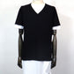 kiryuyrik　スリットヘムレイヤードTシャツ　KT-HT12-055-BK+WH
