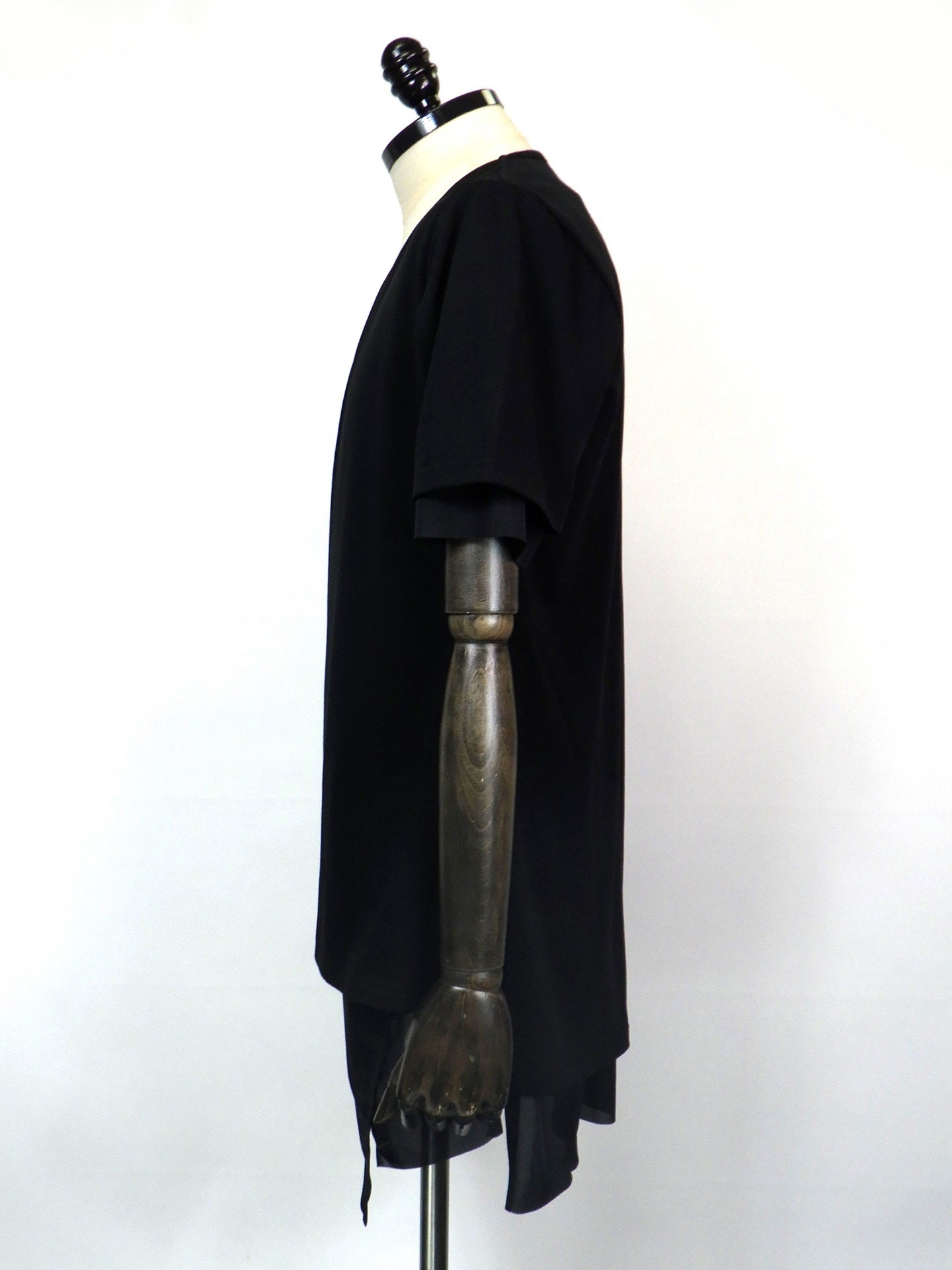 kiryuyrik　スリットヘムレイヤードTシャツ　KT-HT12-055-BK+BK