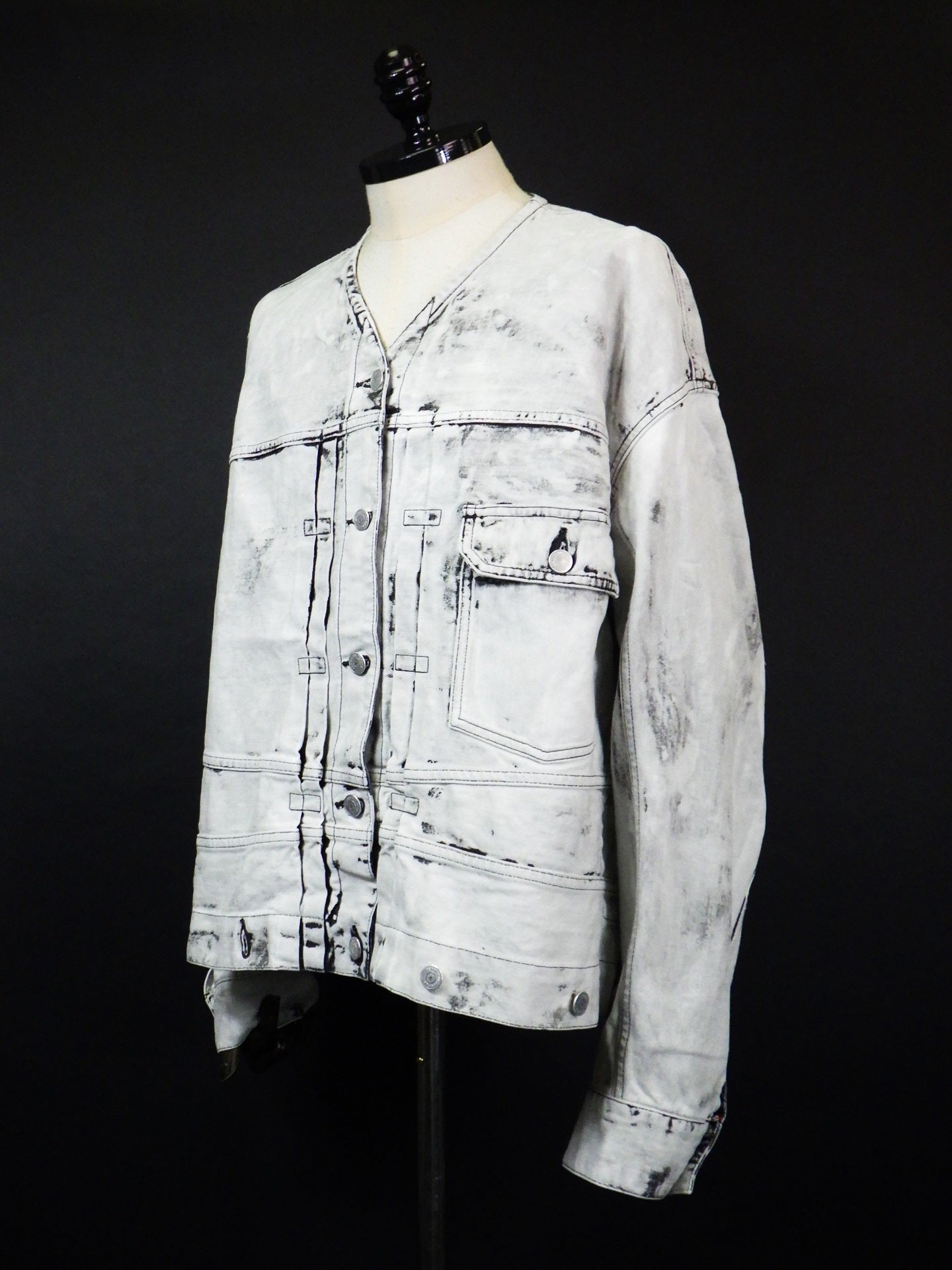 beautiful people デニムブルゾン 38 double-end selvedge denim blouson blk bleach – beautiful people