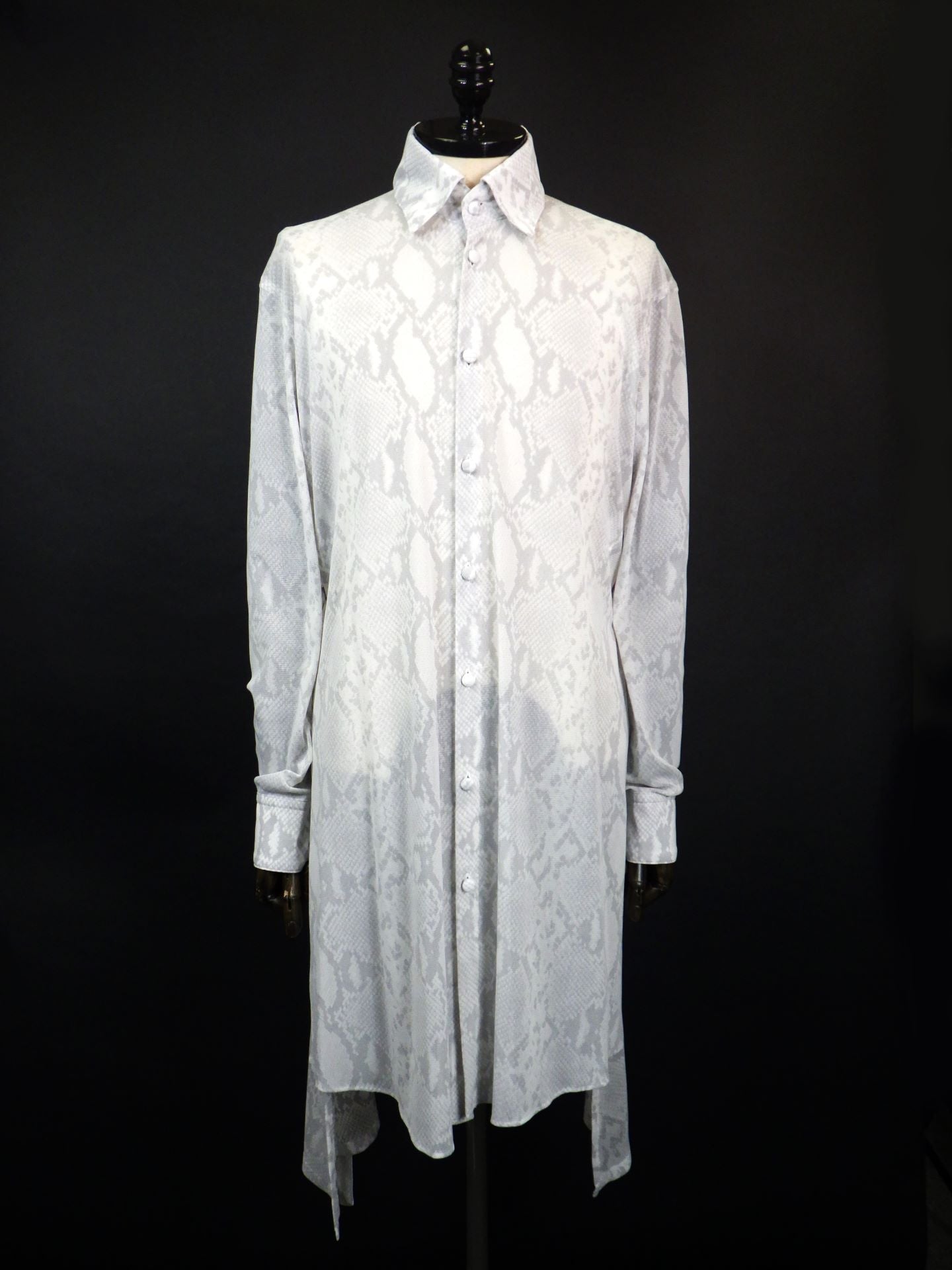 kiryuyrik　パイソンメッシュフレアシャツ　KT-HB14-950-GRY