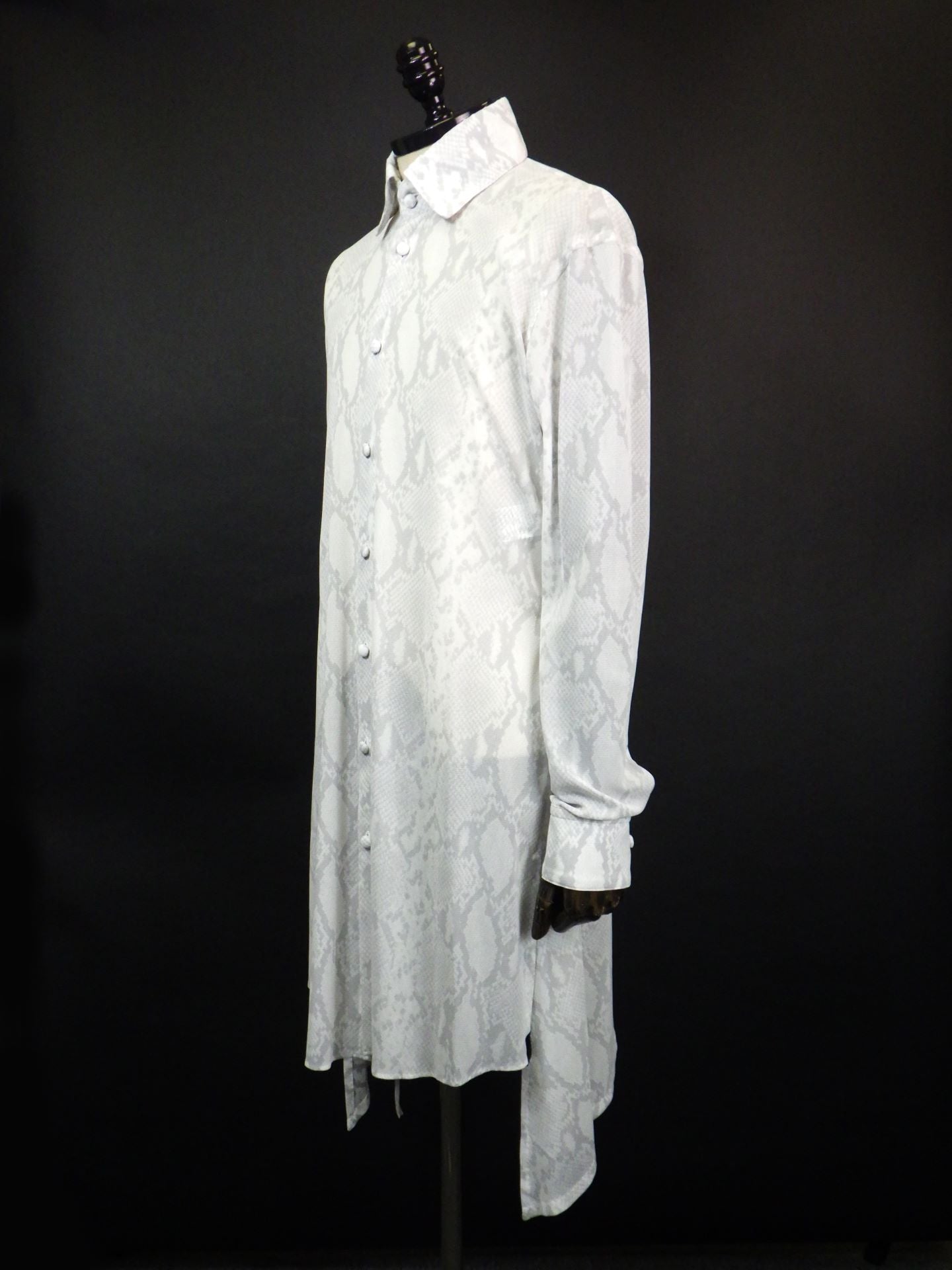 kiryuyrik　パイソンメッシュフレアシャツ　KT-HB14-950-GRY