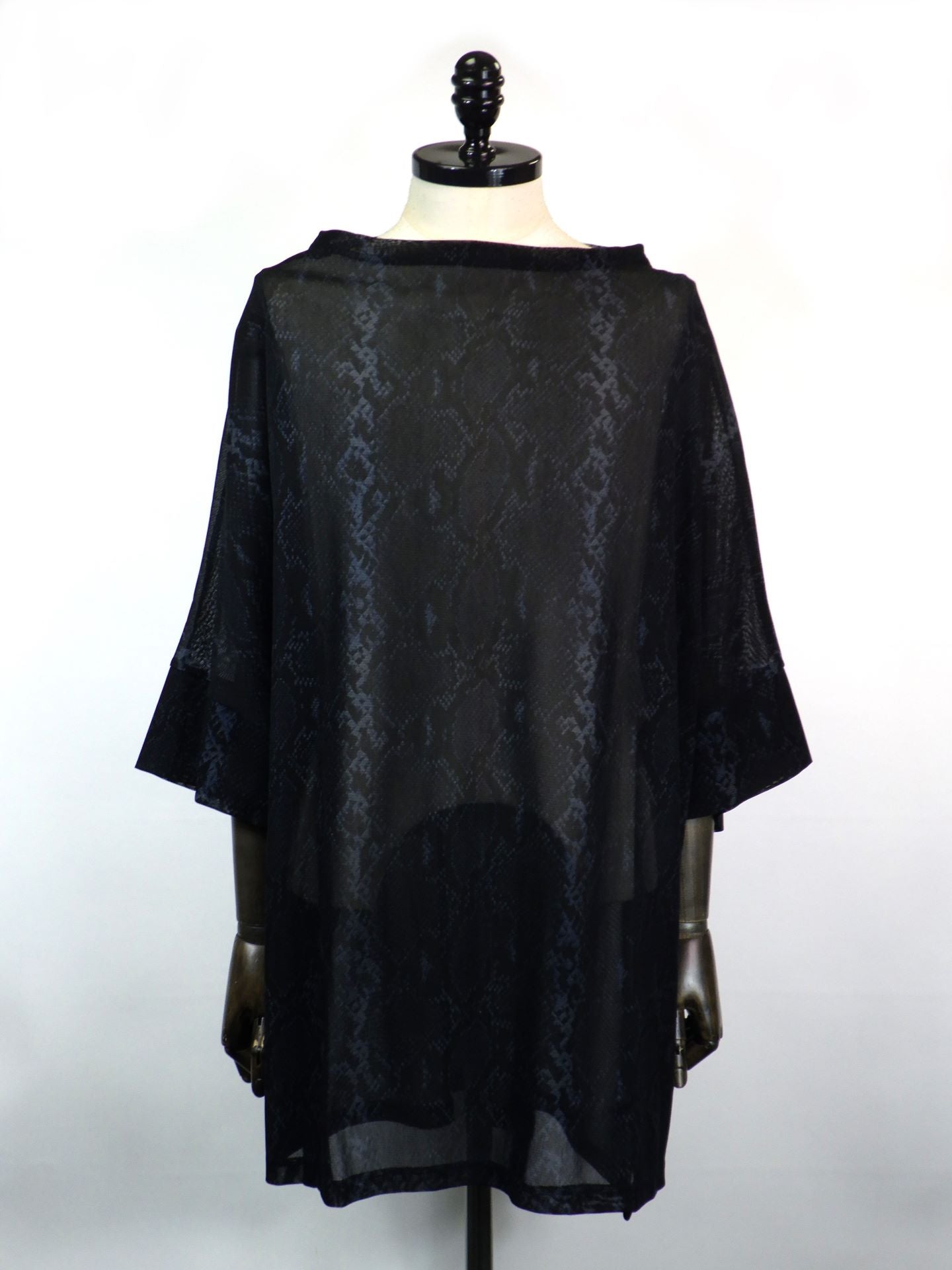 kiryuyrik　パイソンメッシュドルマンTシャツ　KT-HT20-950-BK