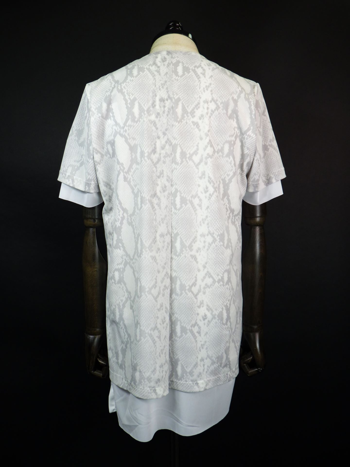 kiryuyrik　パイソンメッシュクルーネックレイヤードTシャツ　KT-HT15-955-GRY