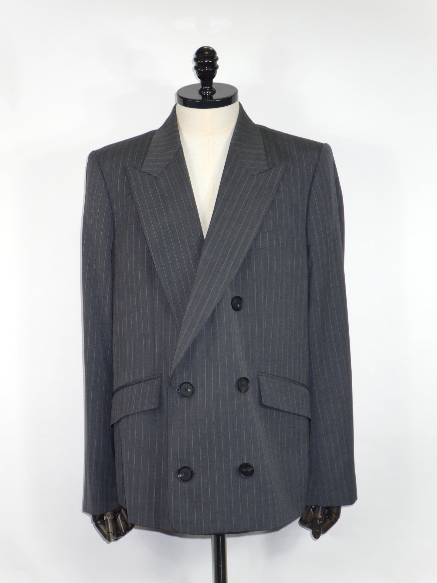 SUBLATIONS　STRIPE WOOL DOUBLE BREASTED JACKET.16　S161709-GRY