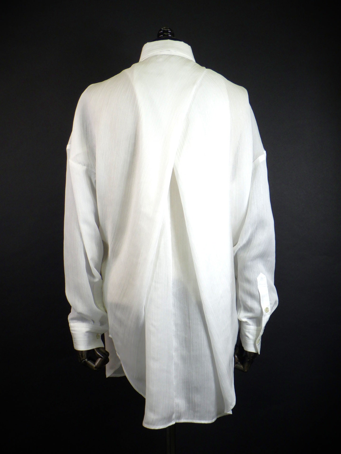 meagratia　Cross tuck sheer shirt　26303-0501-WH