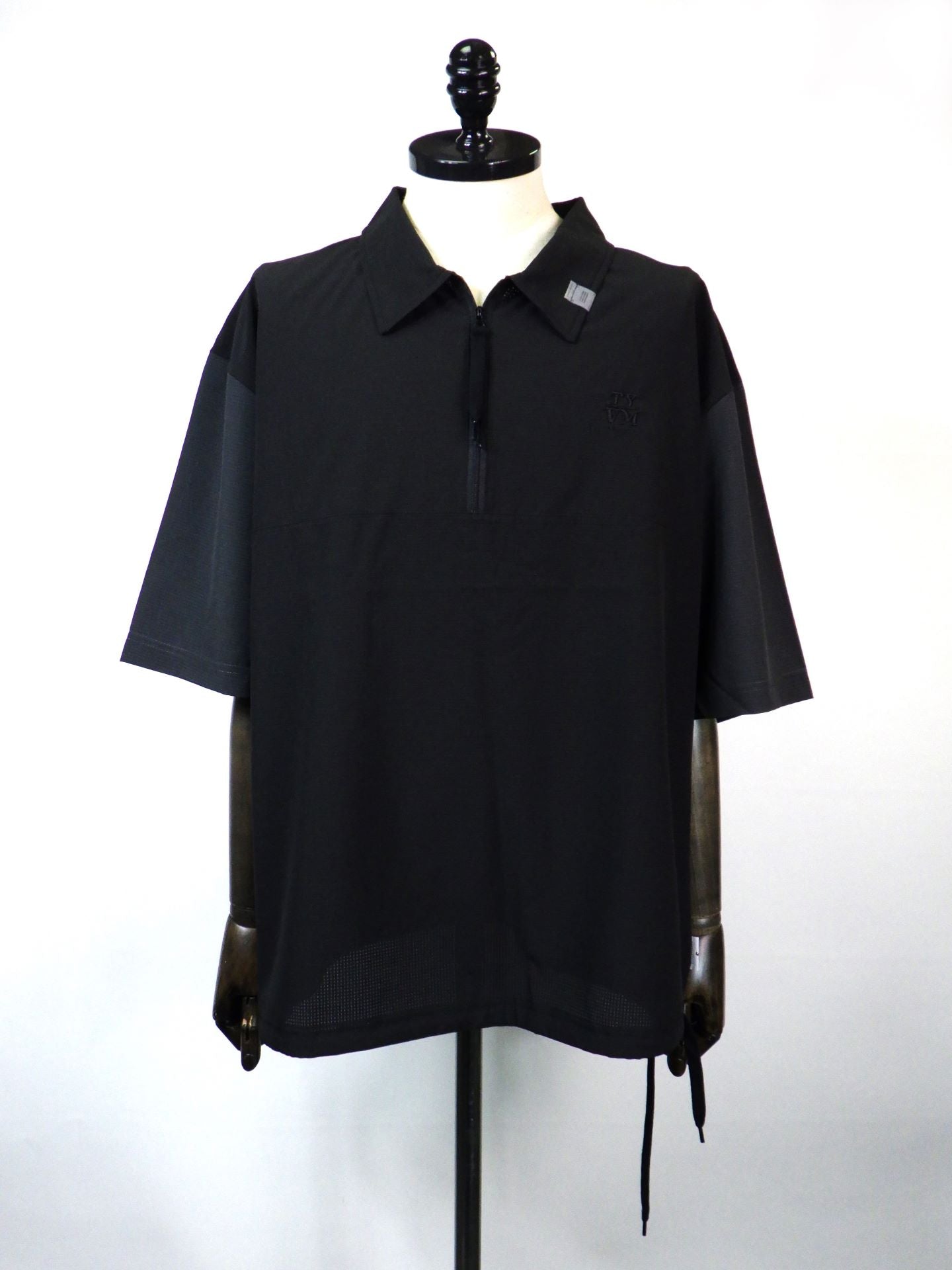 SUPERTHANKS　Technical S/S zip-pullover　ST252SH01-C.GRY×BK