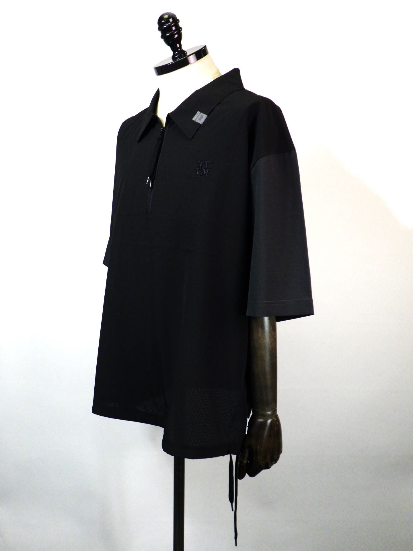 SUPERTHANKS　Technical S/S zip-pullover　ST252SH01-C.GRY×BK