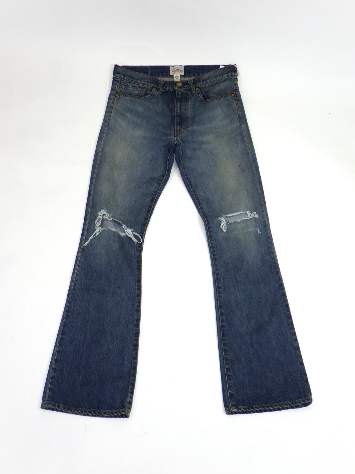 KAMIYA　Distressed Slim Bootcut Jeans　G17PT063-IND